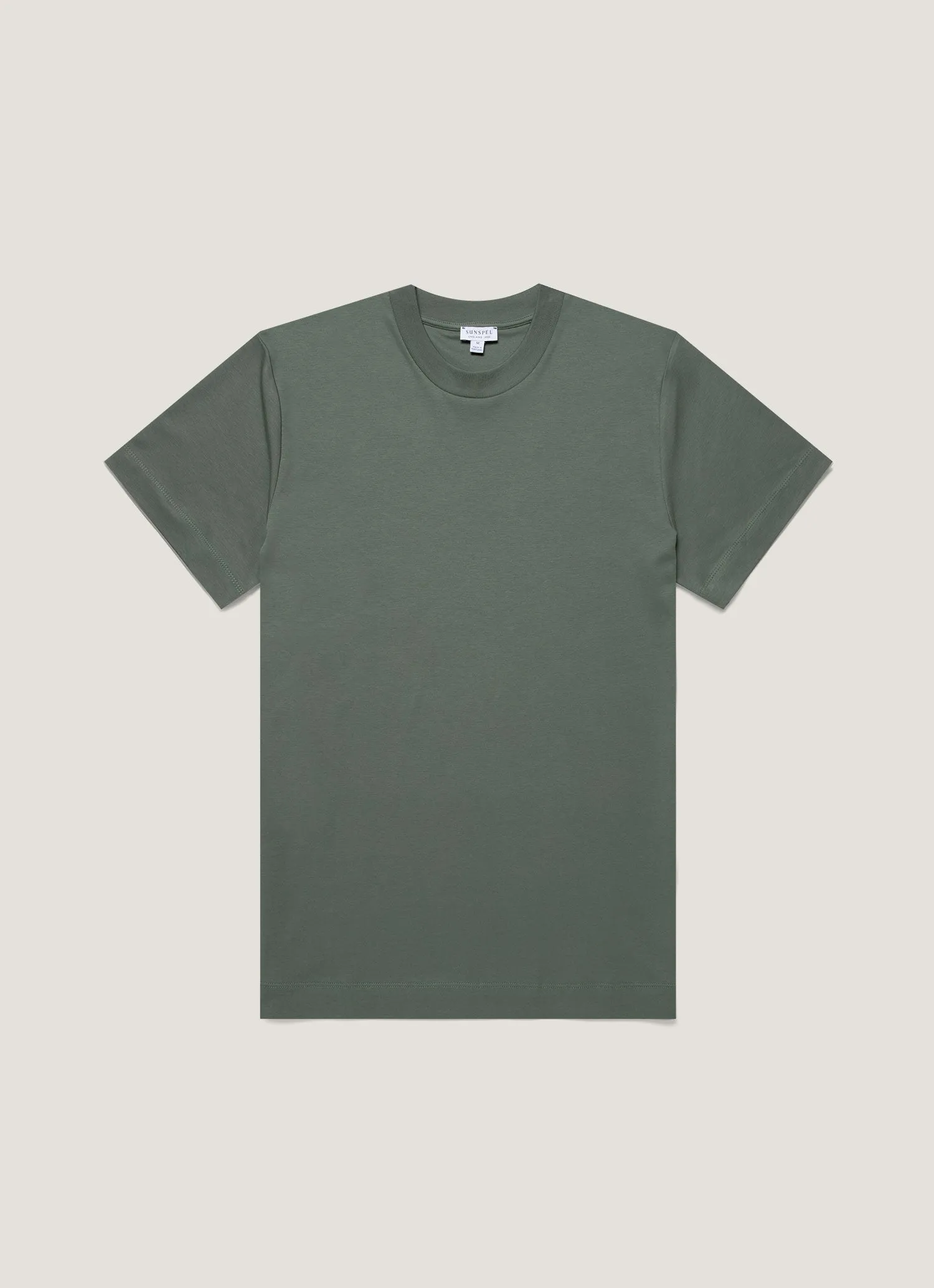 Non Toxic Printing Silk combination Men's Relaxed Fit Heavyweight T-shirt in Dusk Green