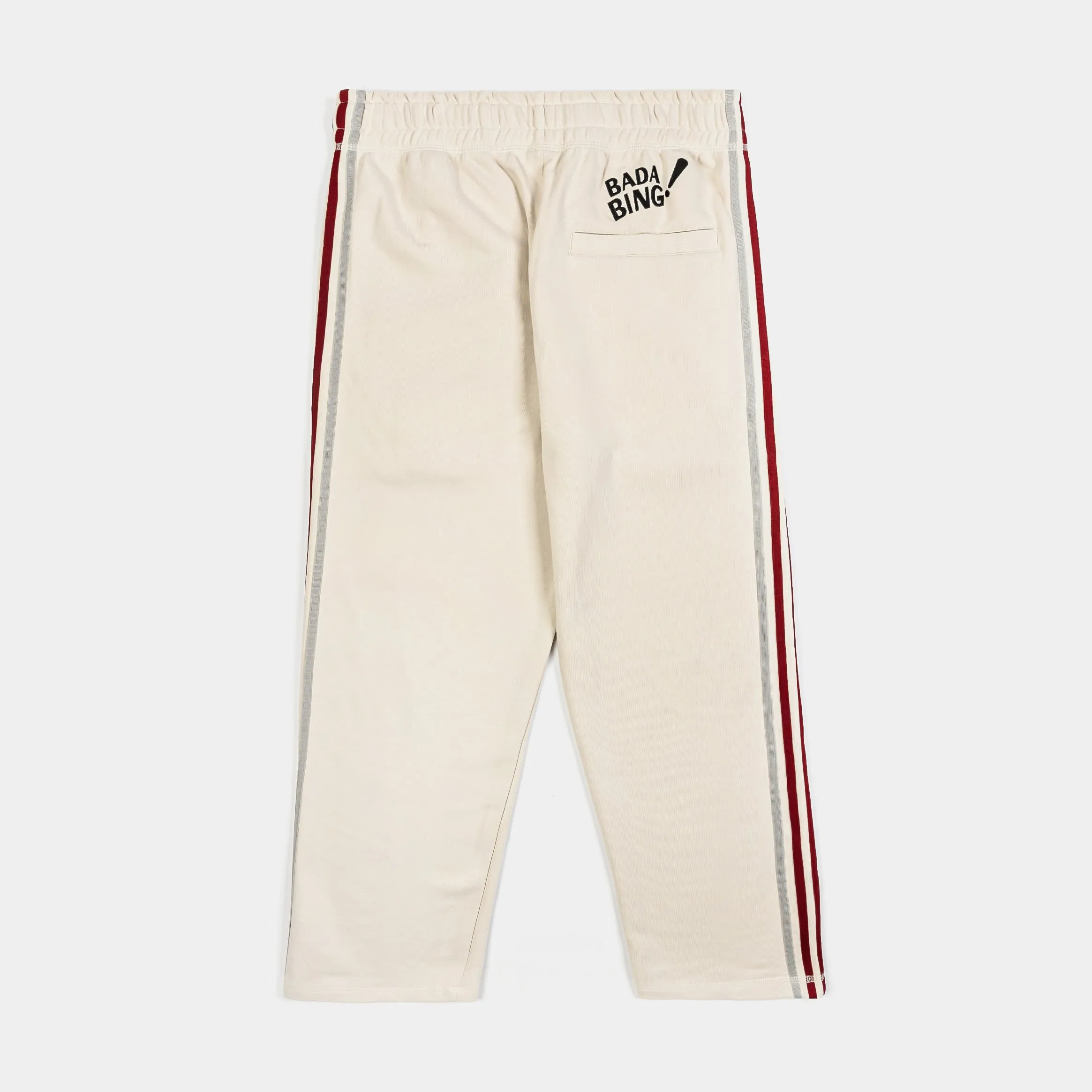 Heat Dissipating Simple Silhouette SP x Sopranos Bada Bing Straight Mens Pants (Beige/Red)