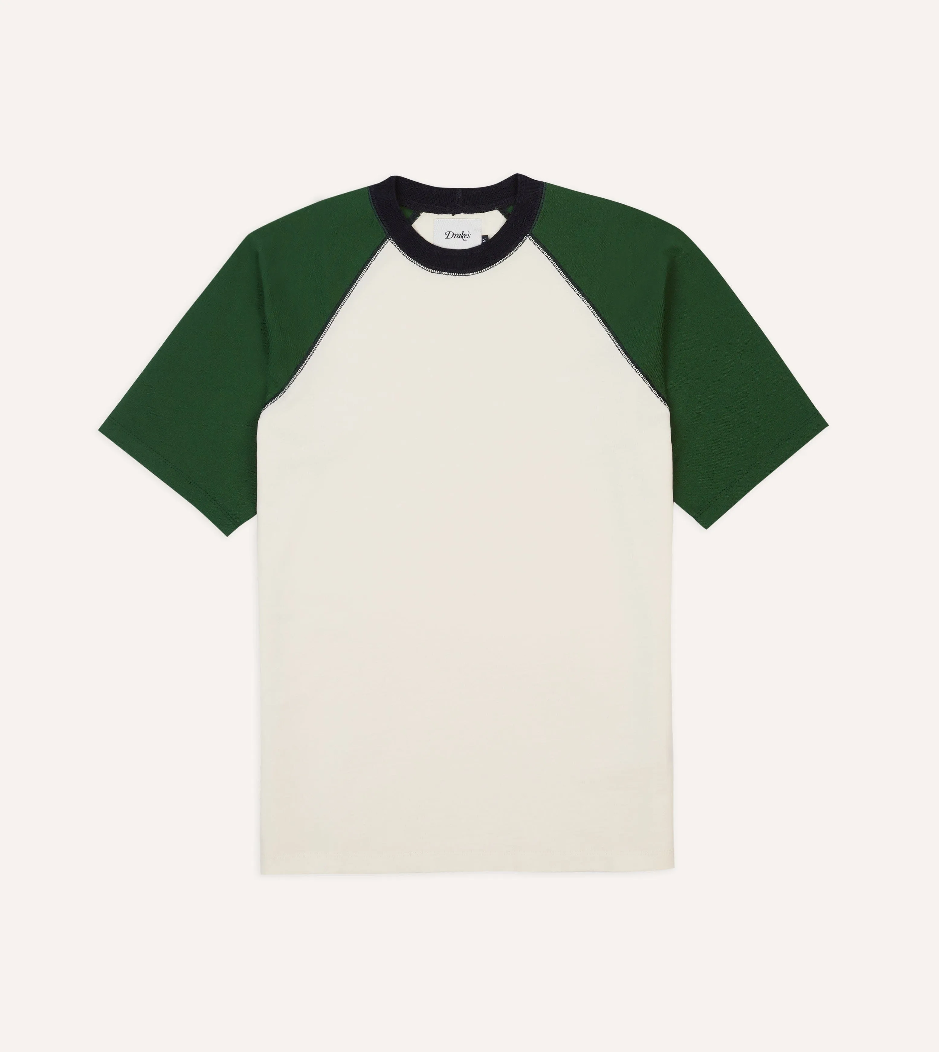 Ecru and Green Raglan Sleeve Hiking T-Shirt warm weather All-Weather Wear