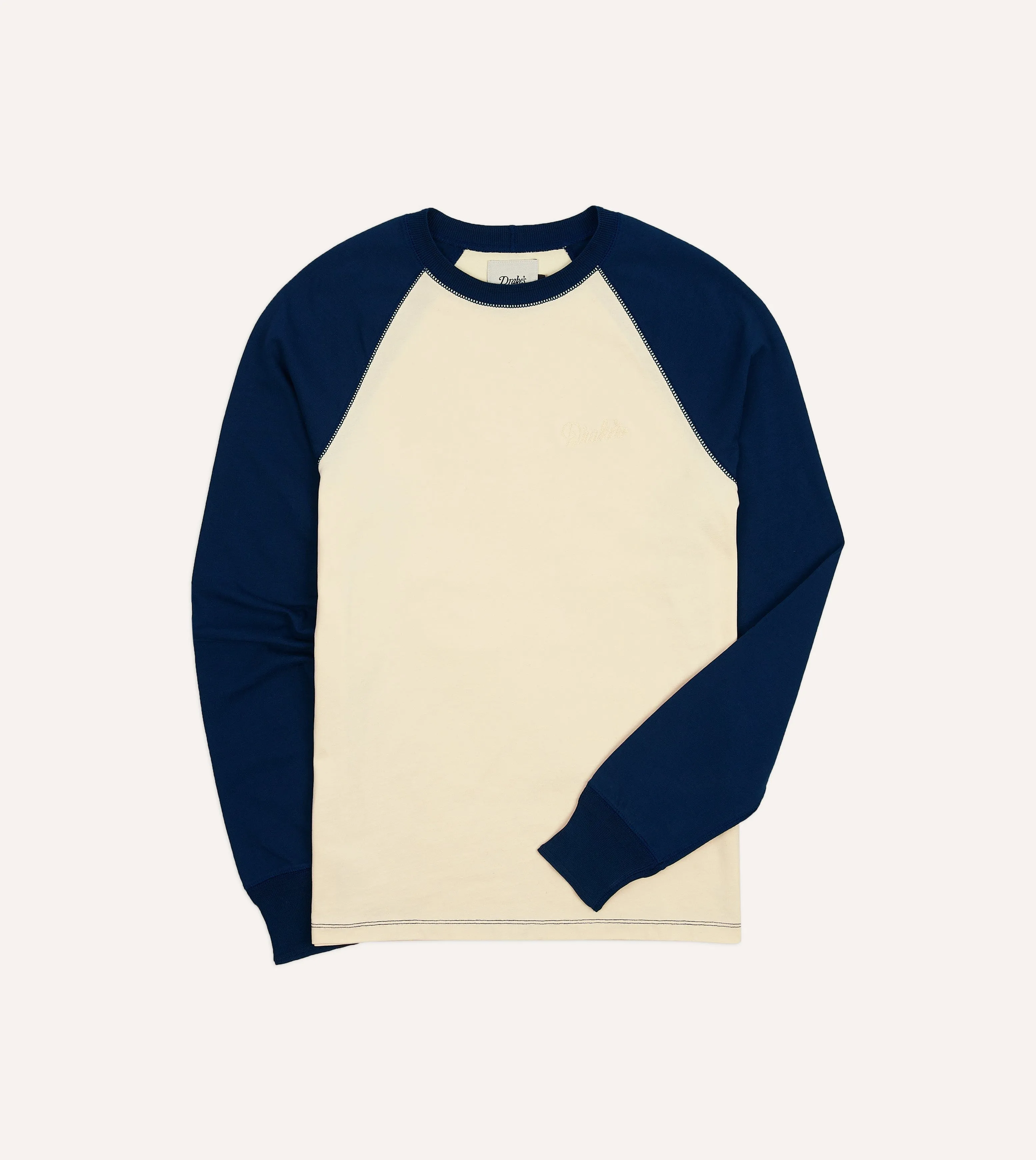 Gym workout quick-drying Ecru and Navy Raglan Sleeve Hiking T-Shirt