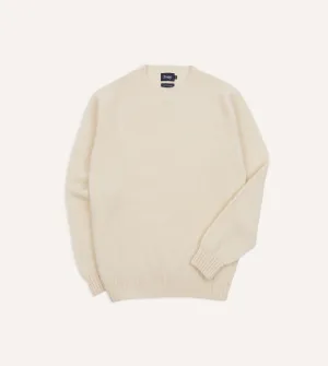 Yearlong Favorite Ecru Brushed Shetland Crew Neck Jumper