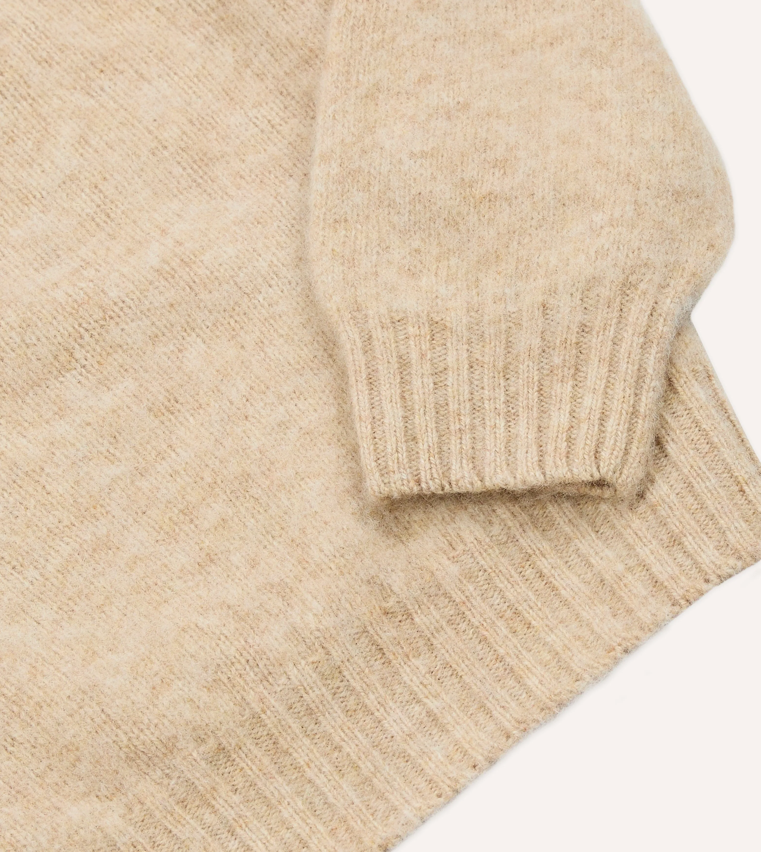 Airflow channels Weekend Vibes Ecru Brushed Shetland Mock Neck Jumper