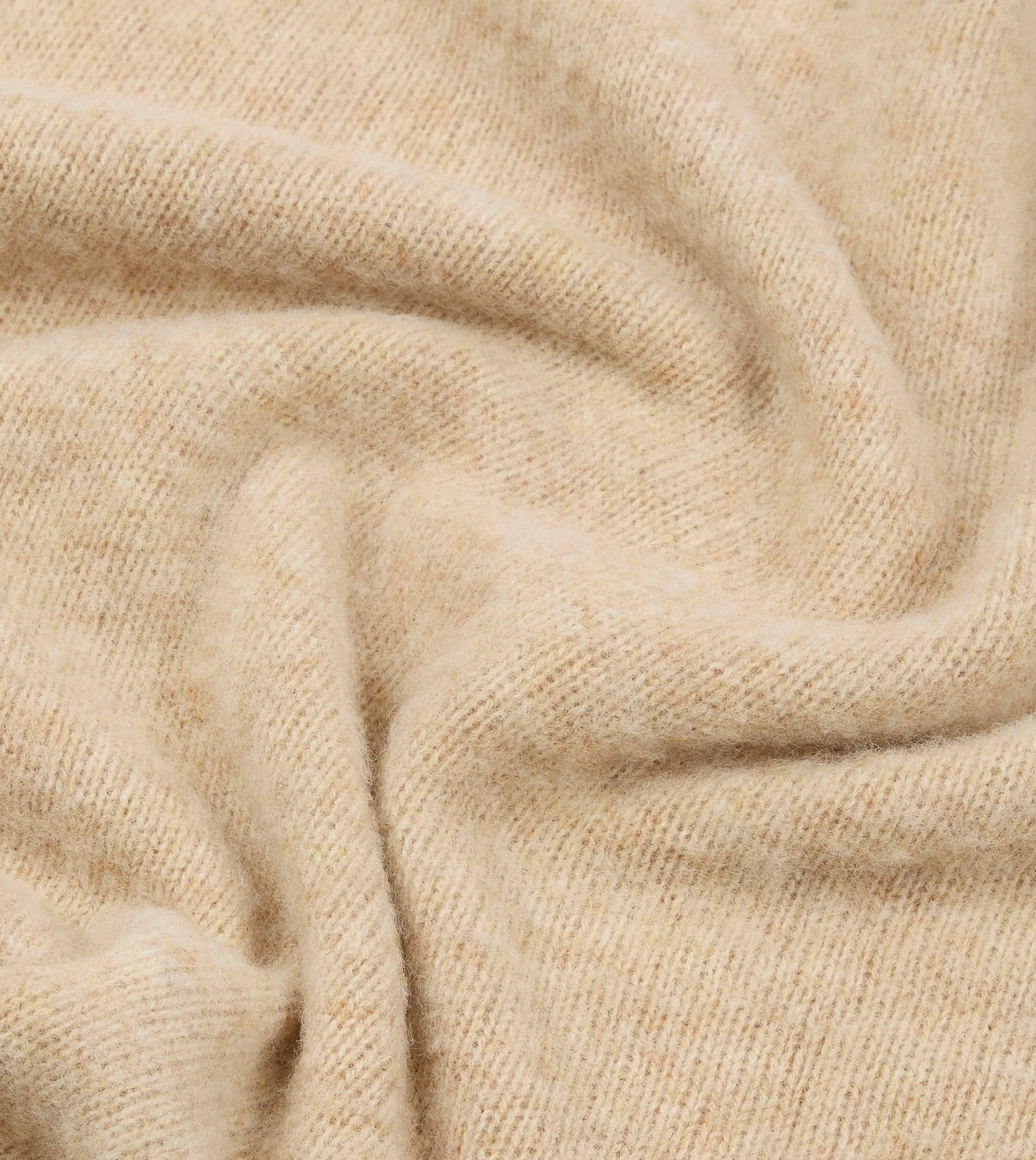 Everyday Pair Butter Soft Finishing Ecru Brushed Shetland Mock Neck Jumper