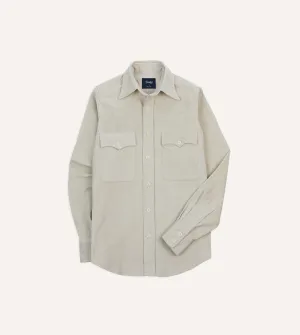 Ecru Corduroy Two-Pocket Western Shirt Eco Conscious Production