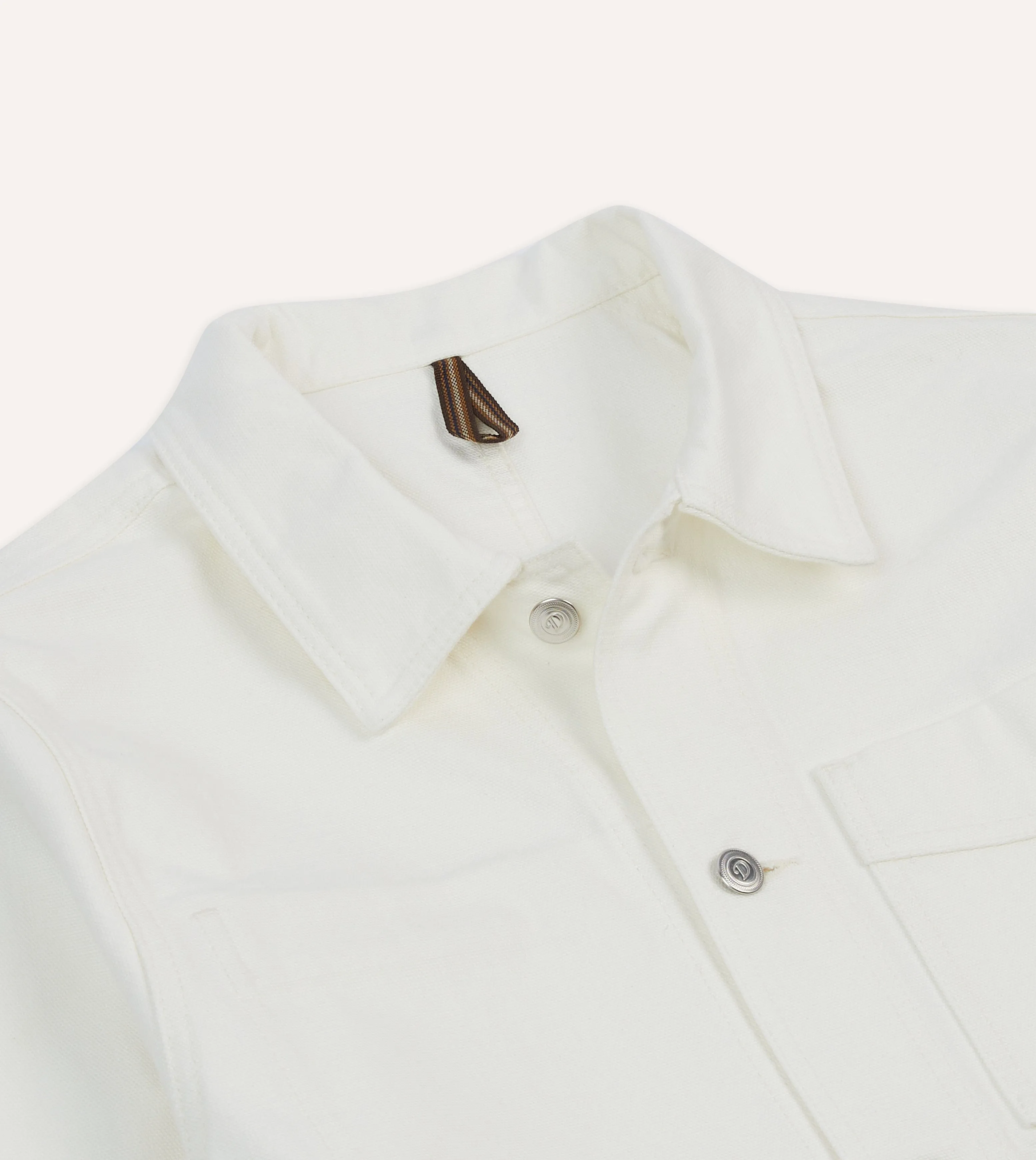 Ecru Cotton Canvas Work Jacket Light Day Jacket HighVisibility Trims