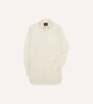 Ecru Pinpoint Oxford Cotton Cloth Button-Down Shirt Performance Comfort Non Iron Fabric