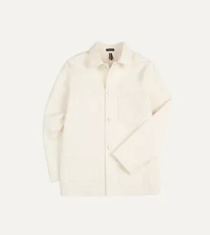 Compact Fit Look WindResistant Coating Ecru Selvedge Denim Five-Pocket Chore Jacket