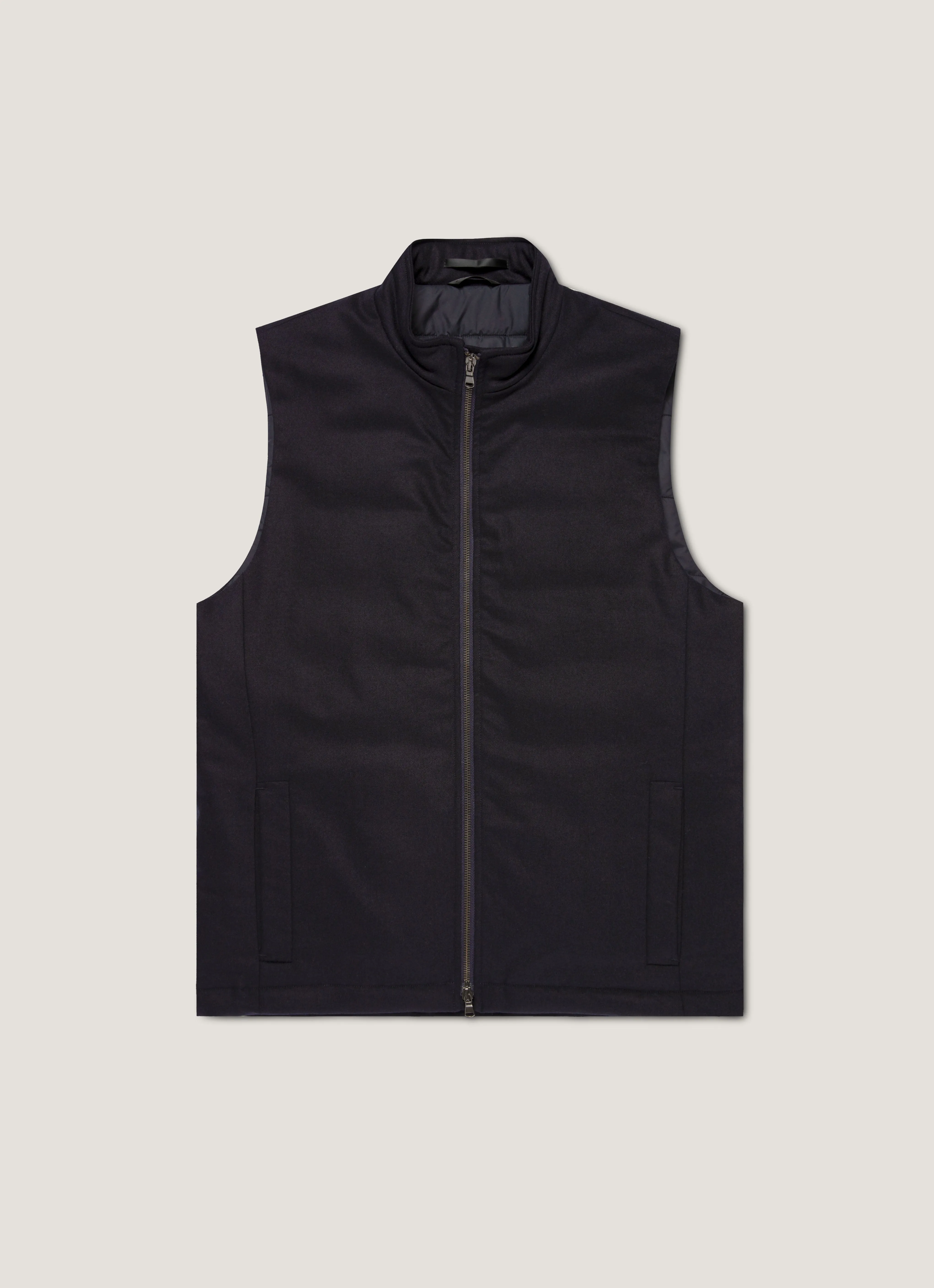 All Purpose Outerwear AntiStaticFinish Men's Wool Cashmere Gilet in Navy