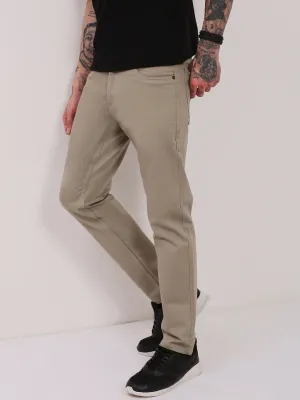 Men's Beige Slim Fit Jeans Go Out Style