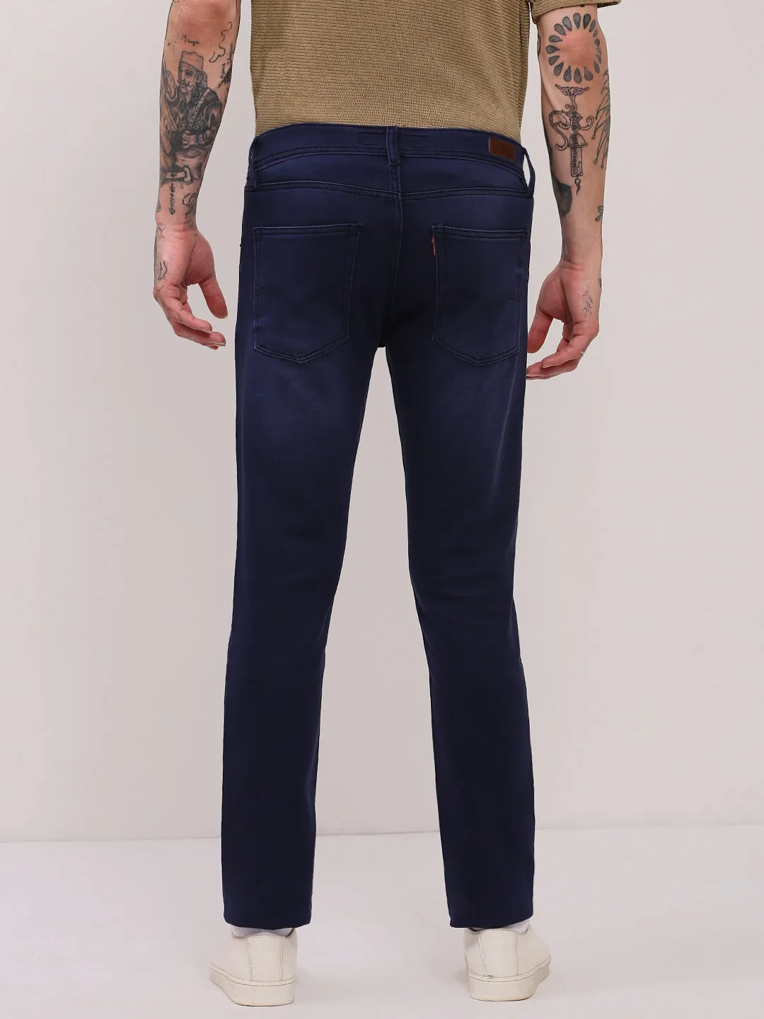 Tailored Appearance Men's Navy Blue Slim Fit Jeans