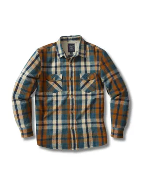 All weather Slim Tailored Edmund Sherpa Lined Shirt Jacket - Blue Biscuit