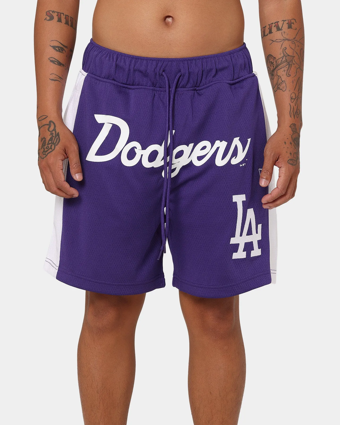 New Era Los Angeles Dodgers Basketball Shorts Purple Plus Size Semi-formal
