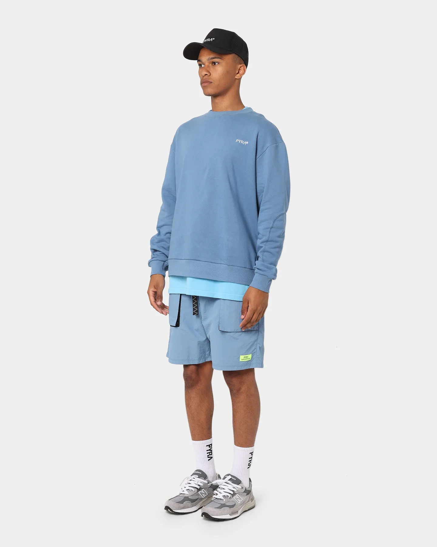 Warm Weather Wear PYRA Future Nylon Shorts Blue