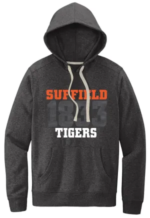 embroidery accents Cozy Warmth ES Sports Charcoal Heather Hoodie with 1833 & Tigers