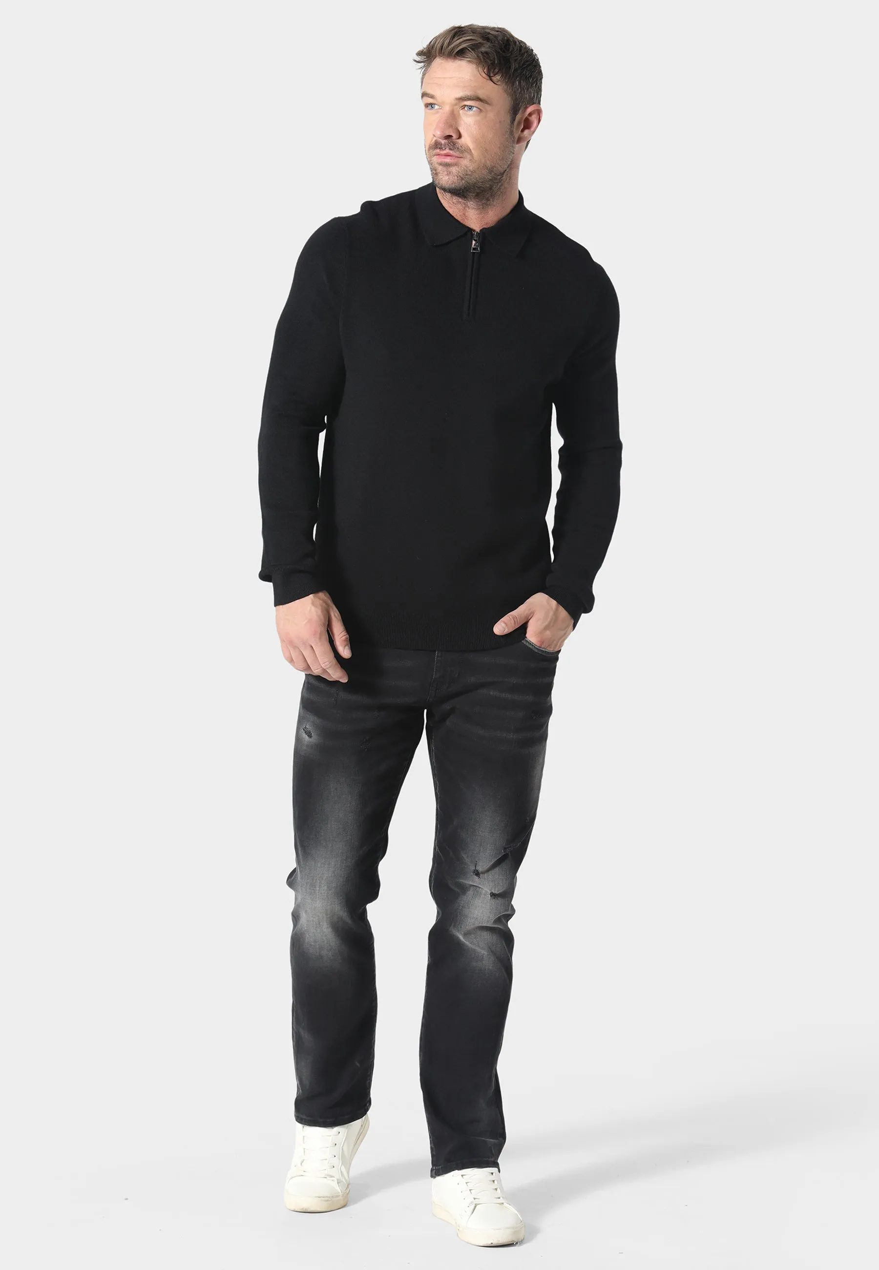 Harlem Black Knitwear Garment Dyed Process