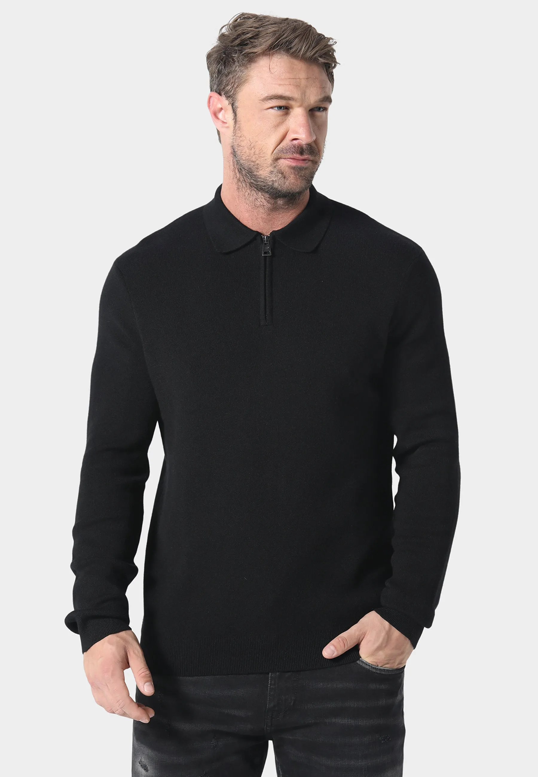 Interlock Knit Body WrinkleResistant Yarn Harlem Black Knitwear