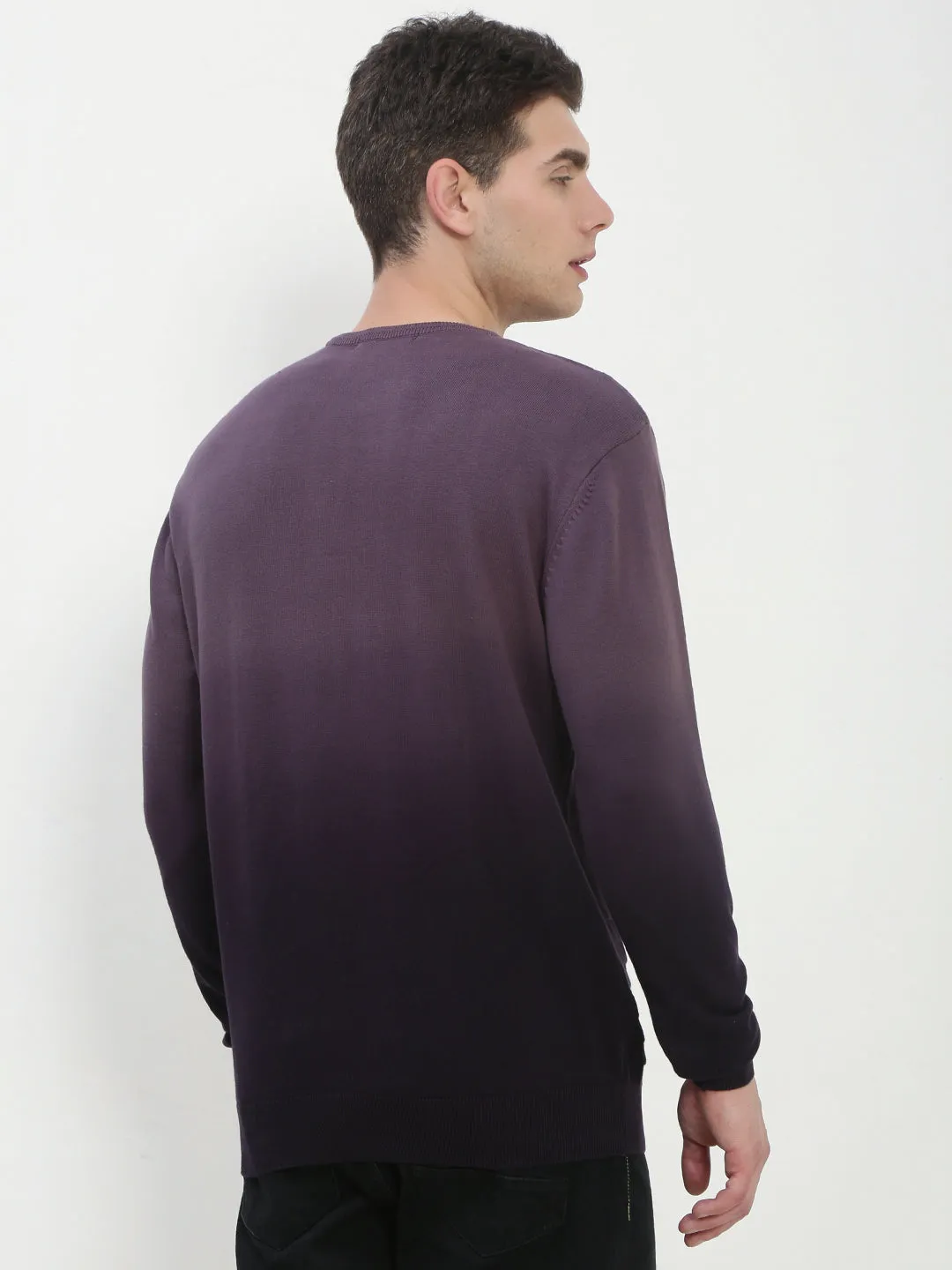 Men's Purple Ombre Sweater Natural Fiber Construction