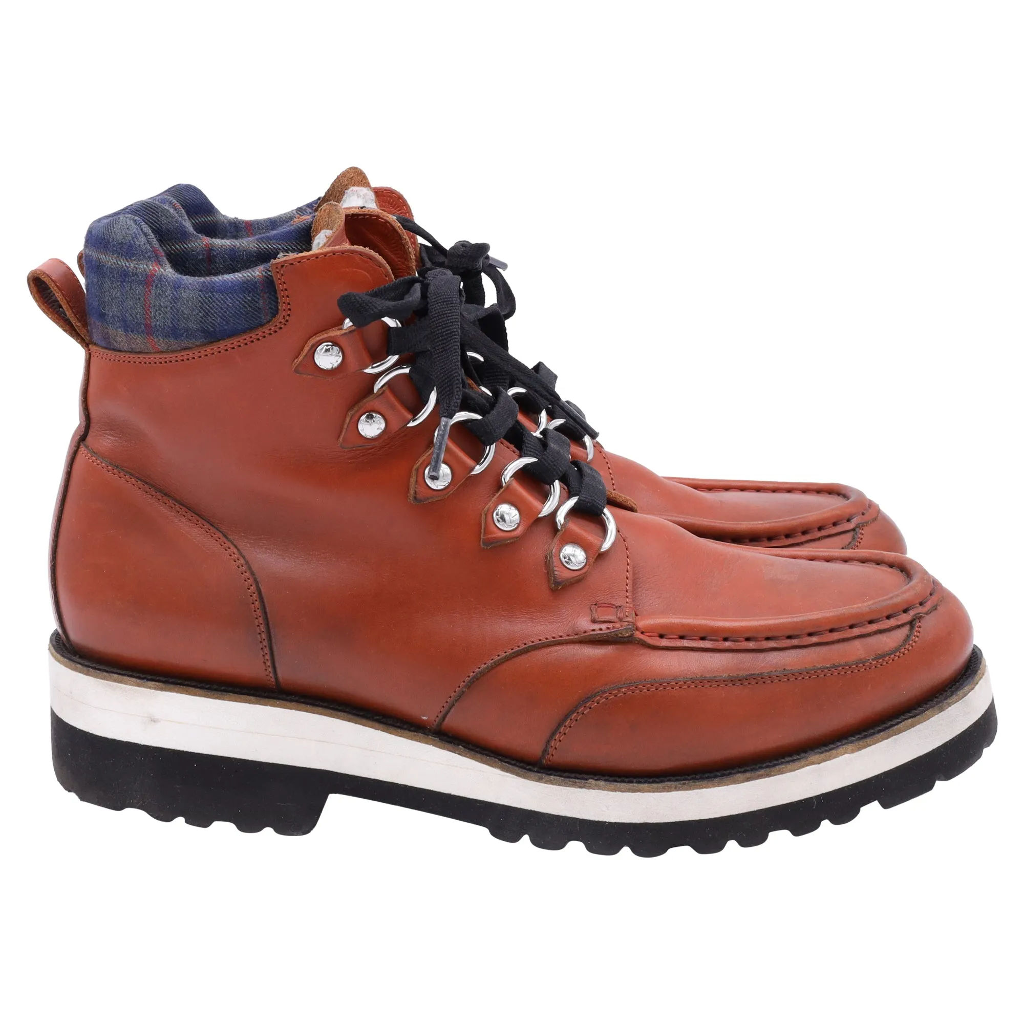 Chamber Concert Korean Line Dsquared2 Hiking Ankle Boots in Brown Leather