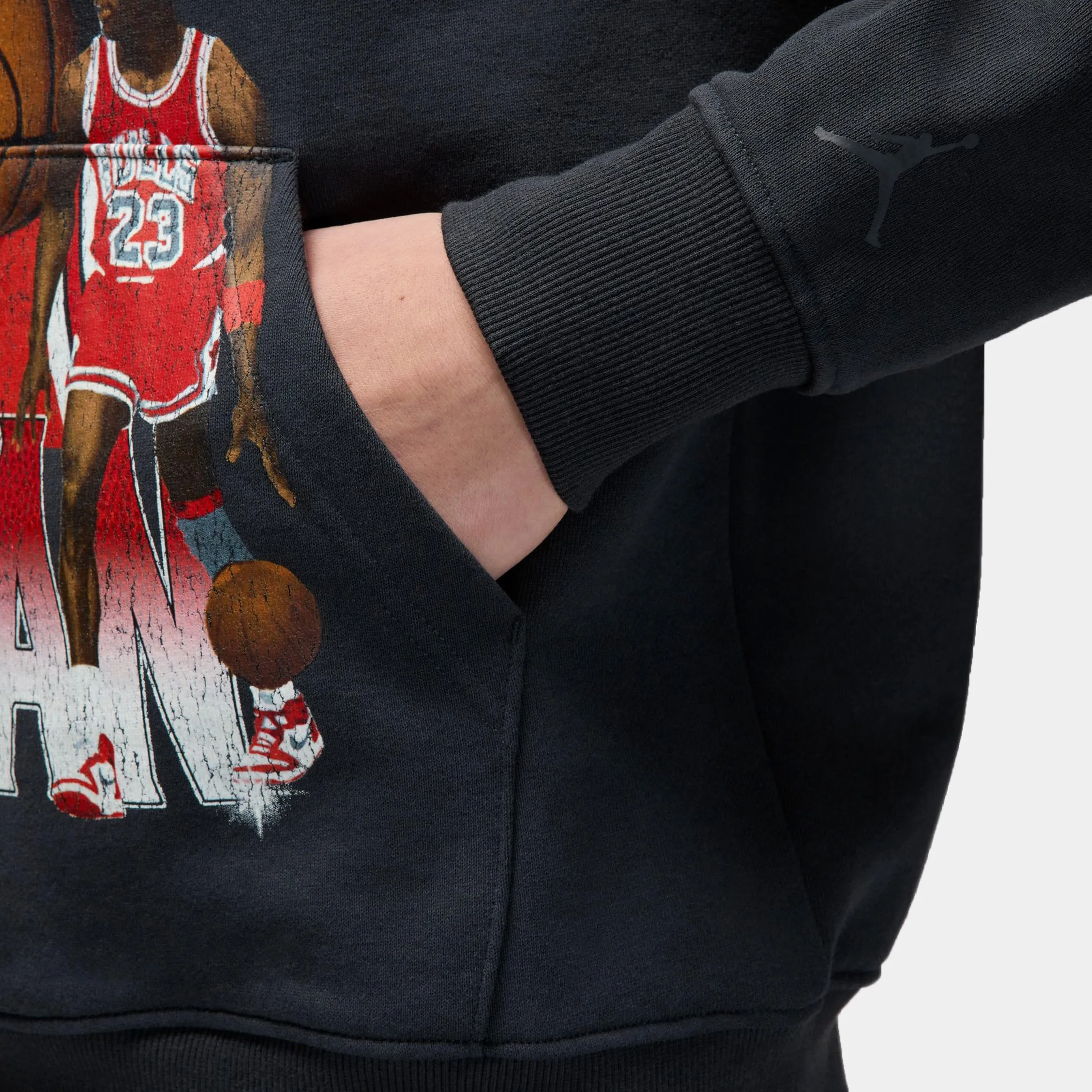 Flight Fleece 23 Michael Pullover Mens Hoodie (Black/Red) Timeless Minimal Fresh Chic