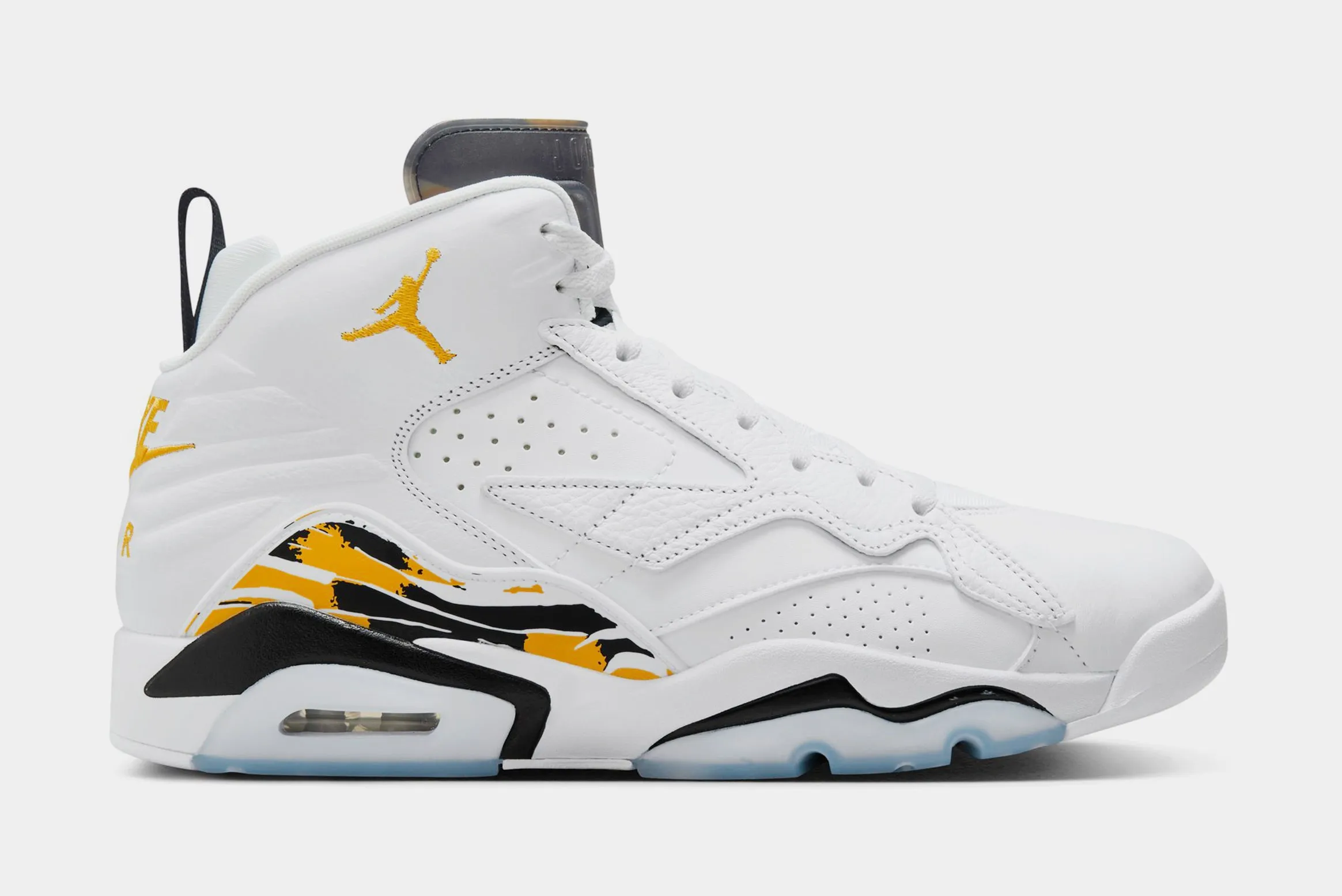 Jumpman MVP Mens Basketball Shoes (White/Yellow Ochre/Black) All-Terrain Comfort ComfortableInsole