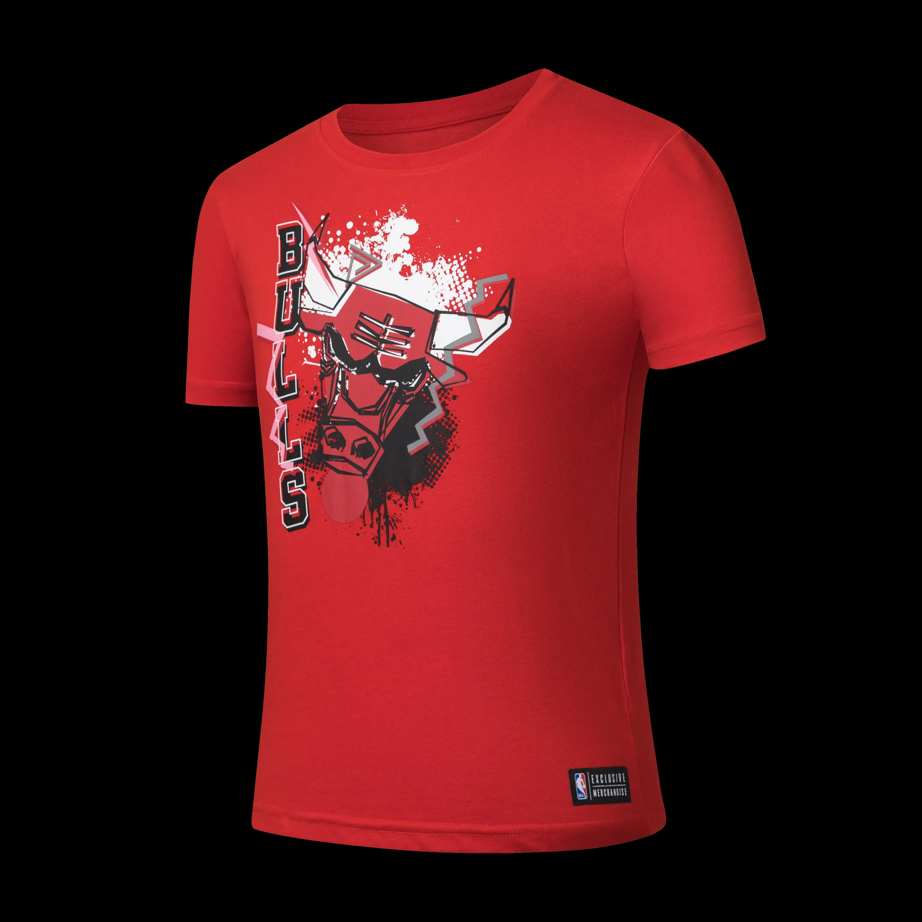 Abrasion Resistant Surface NBA Spray Effect Front Print RF T-Shirt - Chicago Bulls