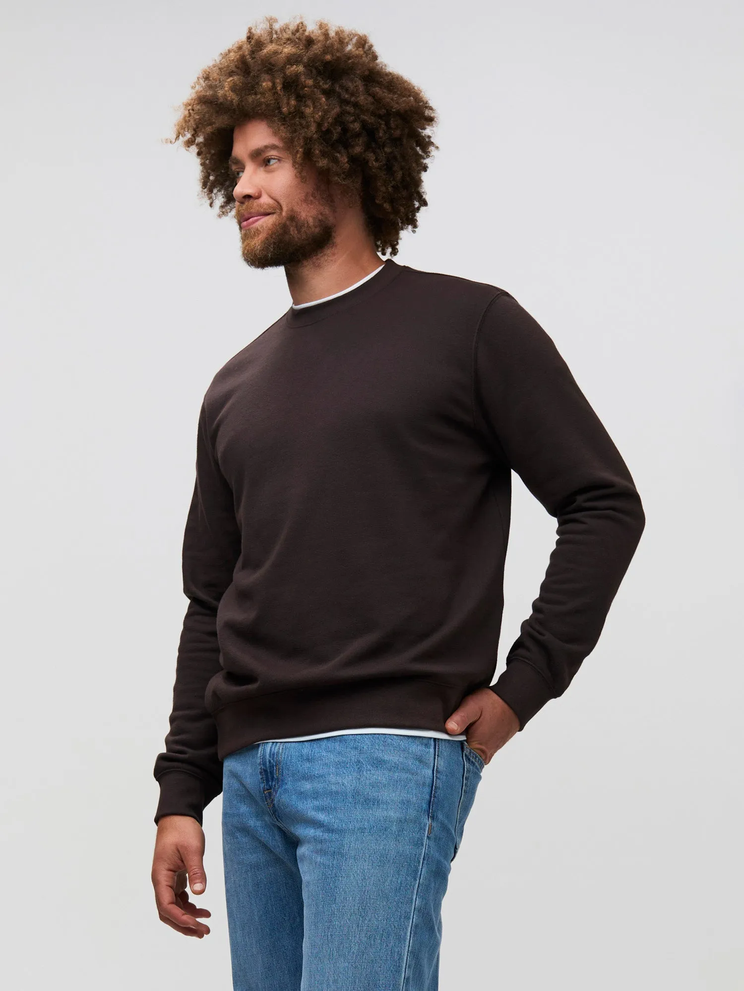 Polyester Material Espresso Crew Sweatshirt