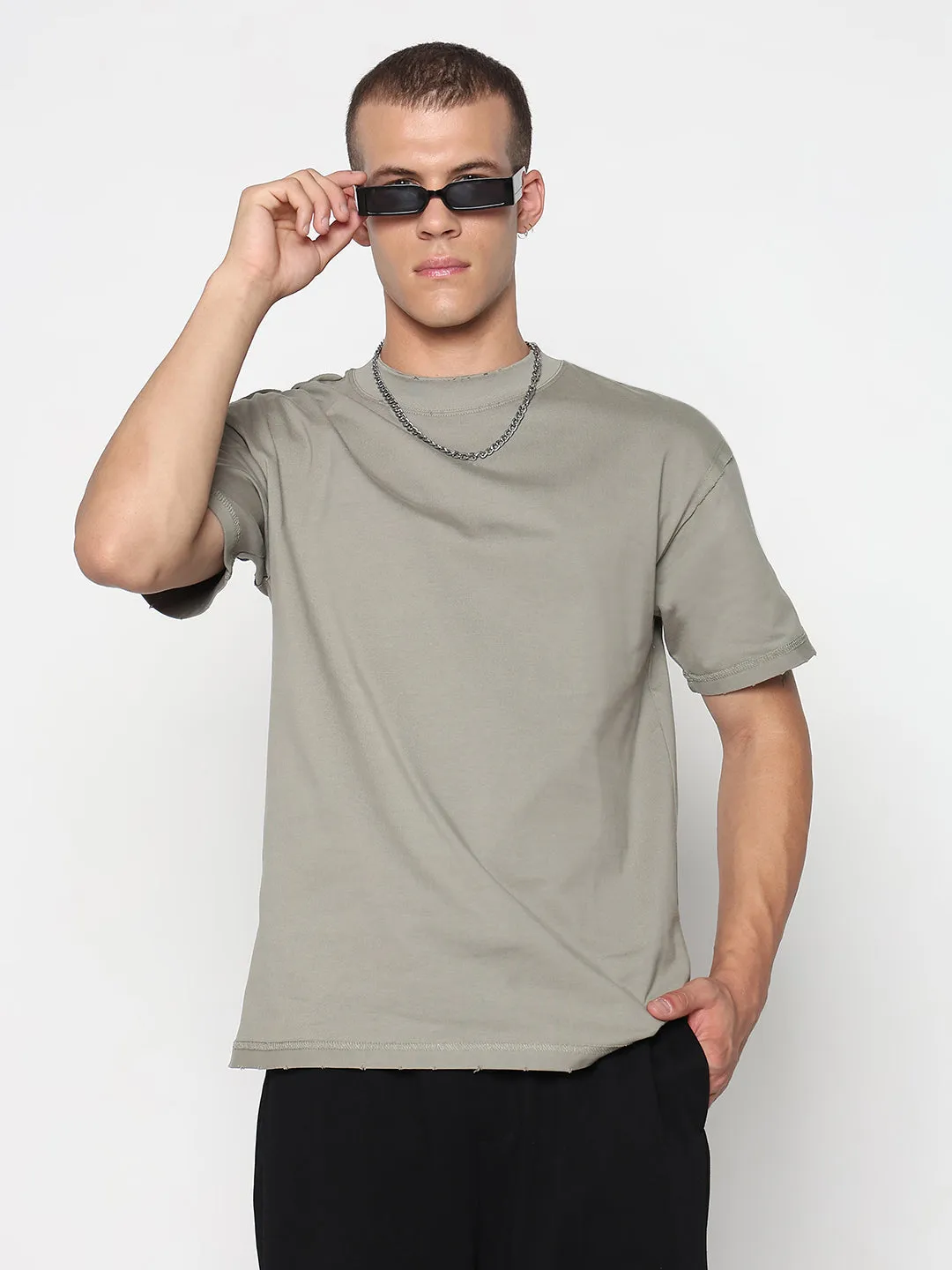 World Tone Men's Olive Regular Fit T-Shirt