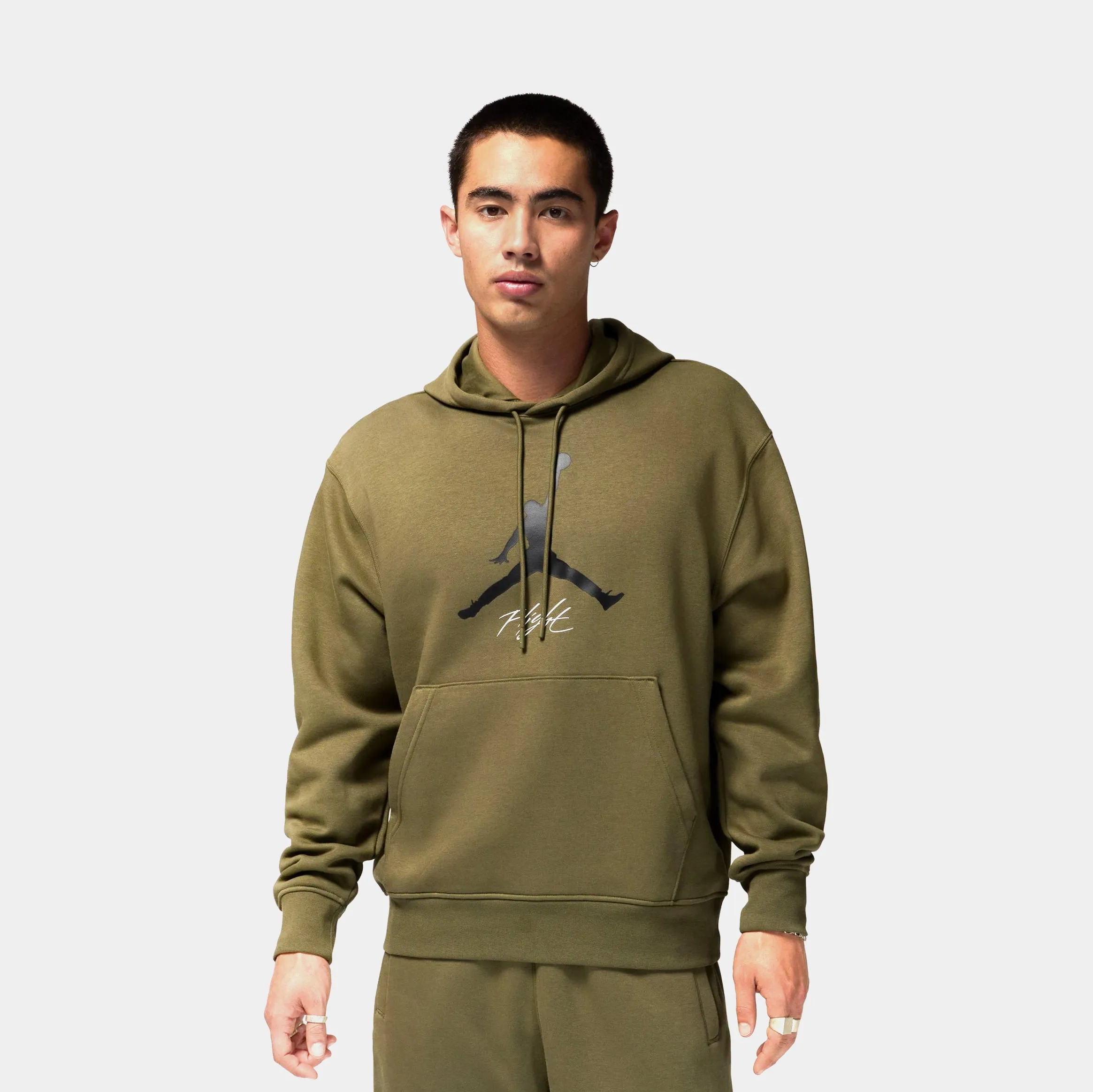 Essentials Fleece Baseline Mens Hoodie (Olive/Black) windproof Urban Sporty