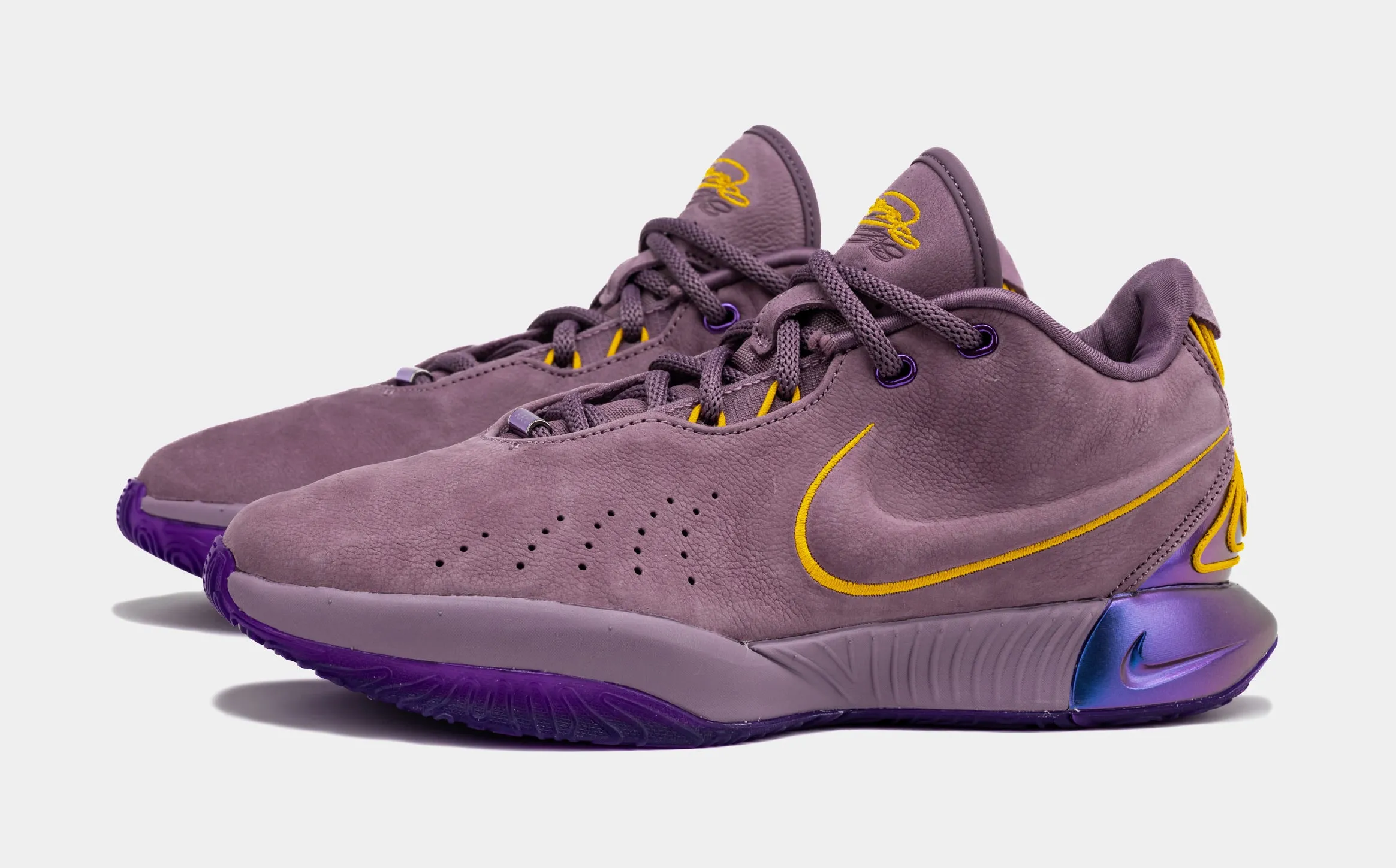 Ultra Responsive Core Durable rubber sole Lebron XXI Freshwater Mens Basketball Shoes (Violet Dust/Melon Tint/Purple Cosmos)