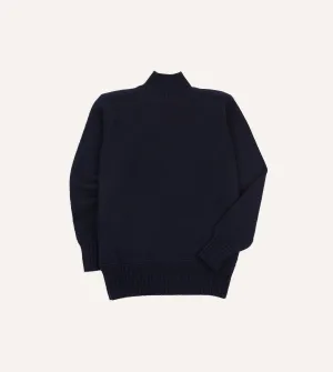 Navy Heavyweight Mock Neck Jumper Thermal Insulation Layer Cold Season