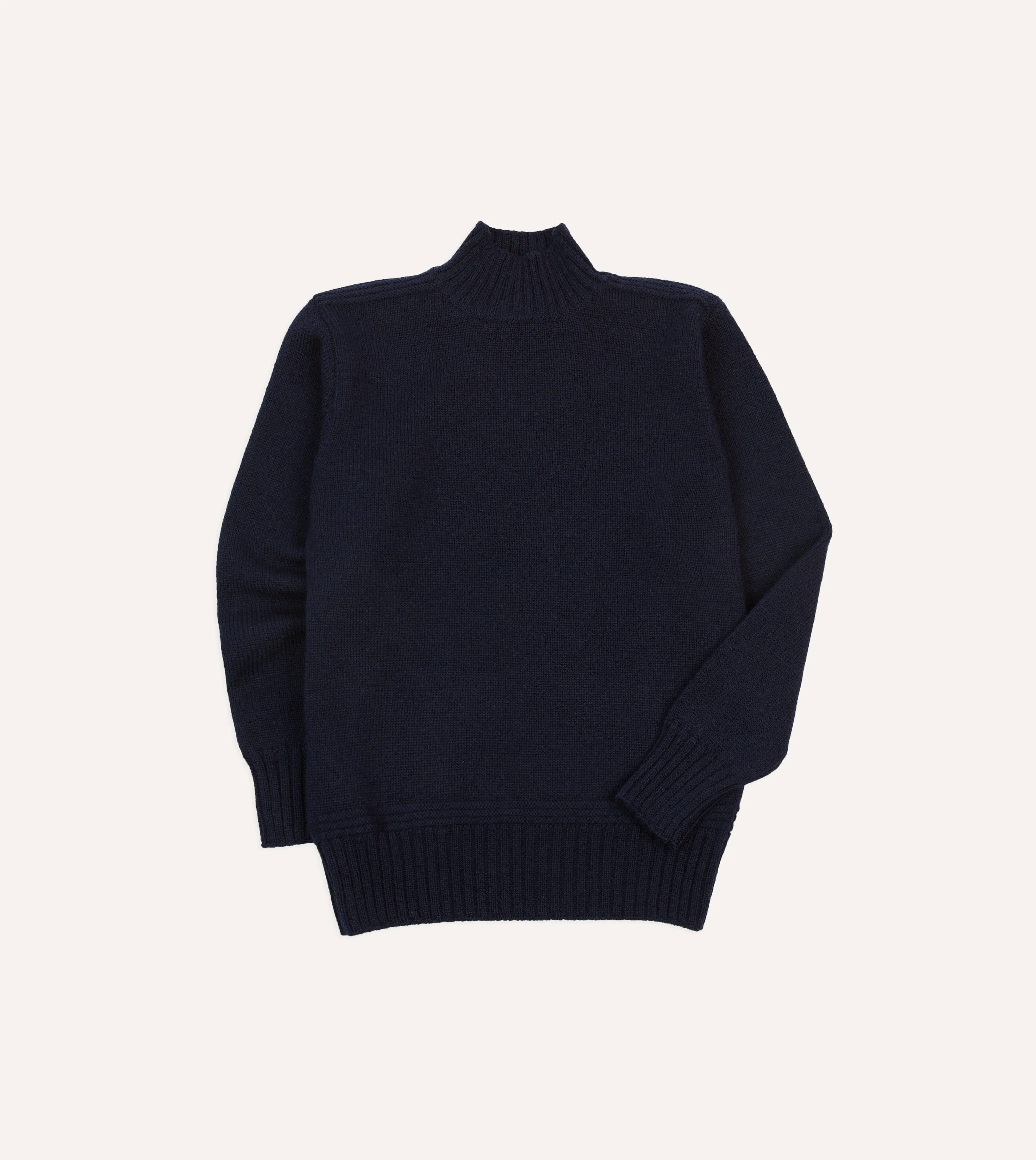 Navy Heavyweight Mock Neck Jumper Thermal Insulation Layer Cold Season
