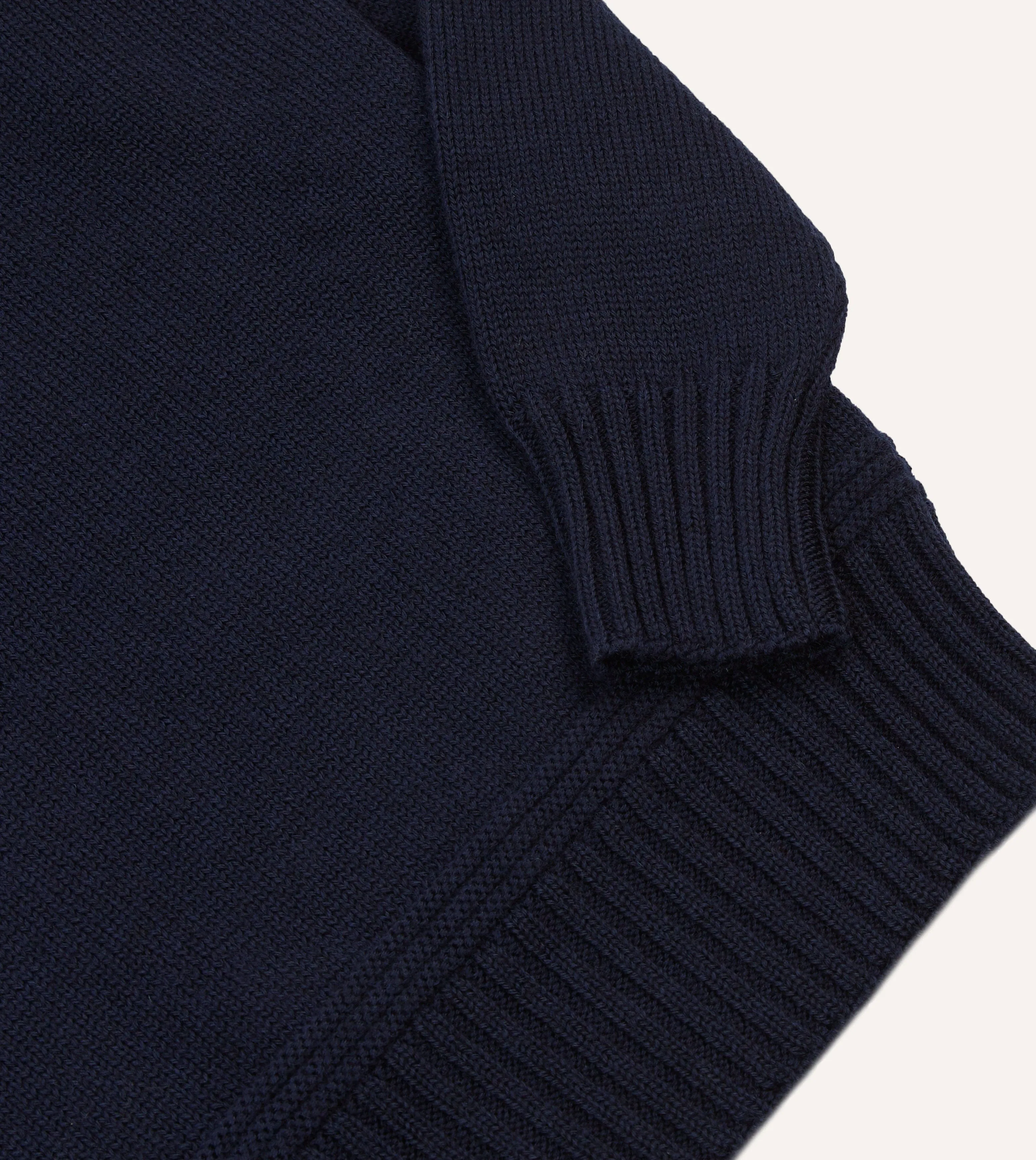 Navy Heavyweight Mock Neck Jumper Lightweight insulation Ultra Soft Yarn