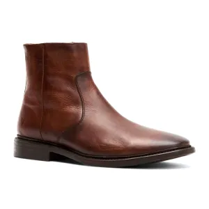 Lined Structure Men's Paul Inside Zip Ankle Boots In Cognac