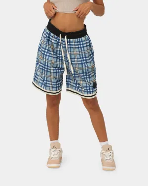 swim shorts EN ES Team Basketball Shorts Blue Plaid