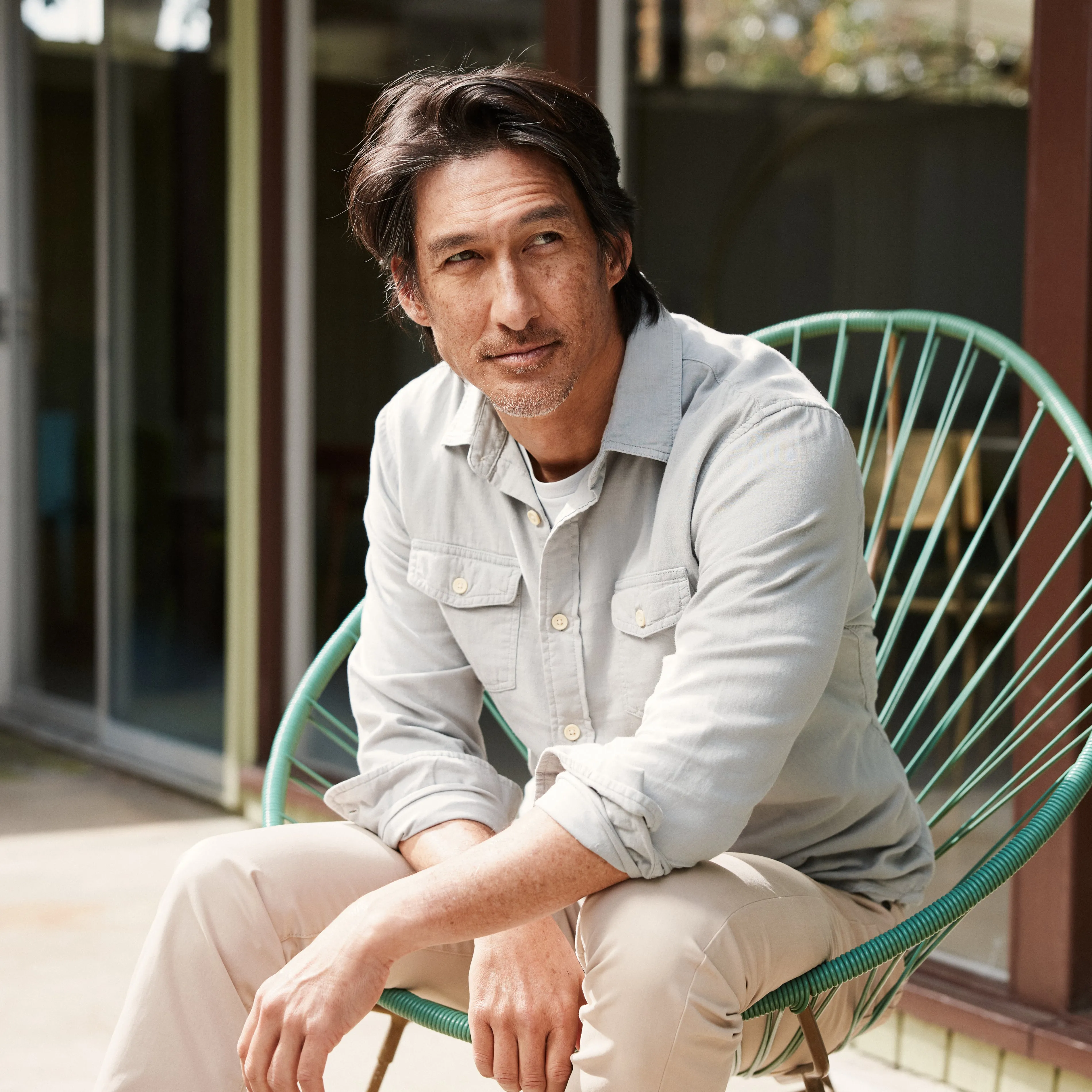 Brando Lightweight Double Cloth Shirt - Wrought Iron ethical