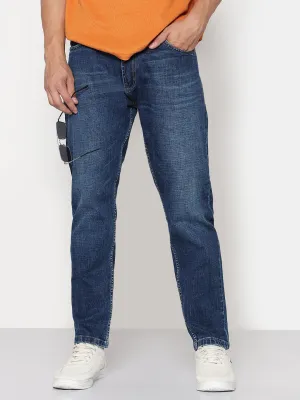 Men's Navy Blue Slim Fit Jeans Traveler Gear Morning Stroll True Comfort
