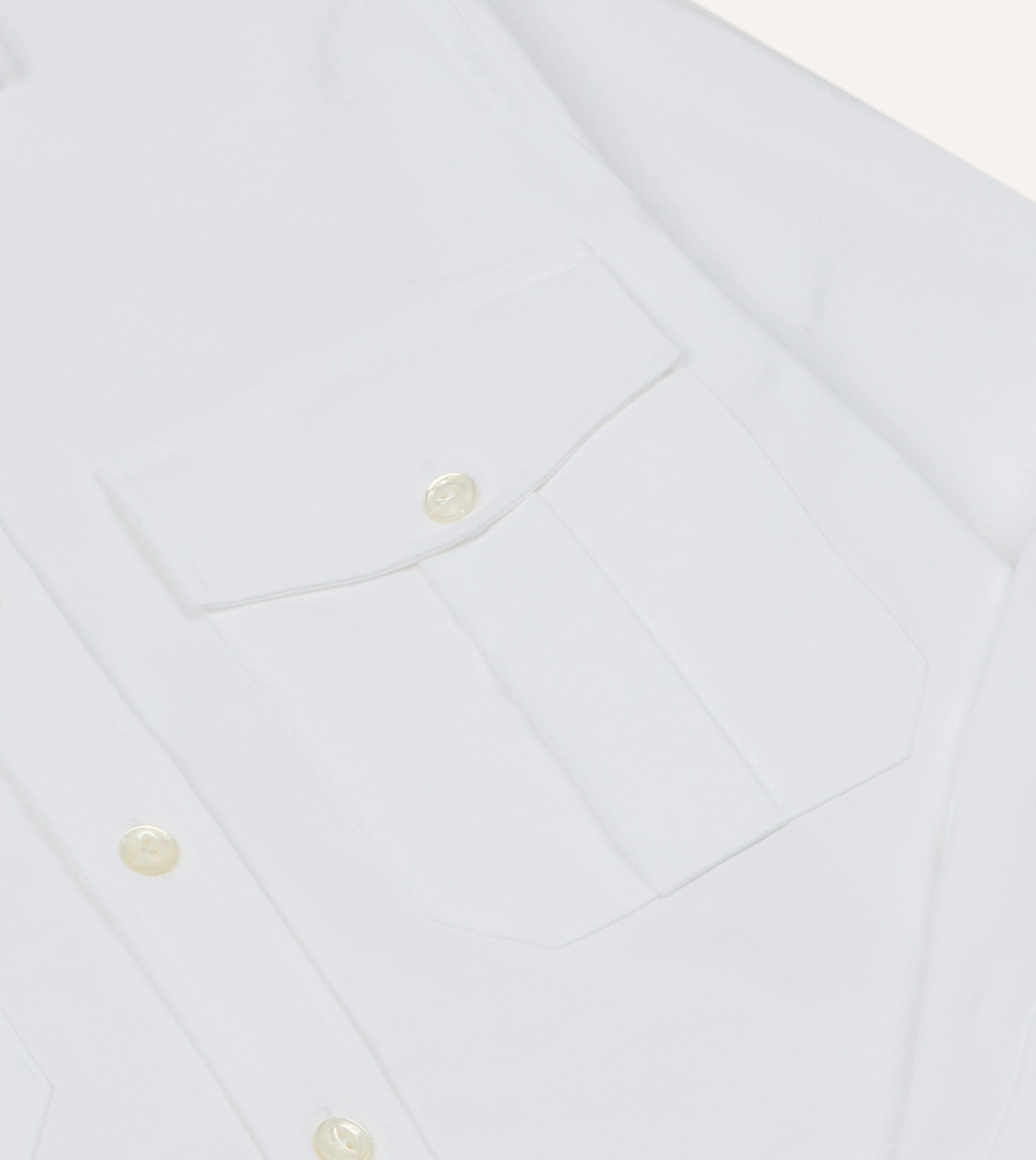 Soft Layers White Oxford Cotton Military Shirt