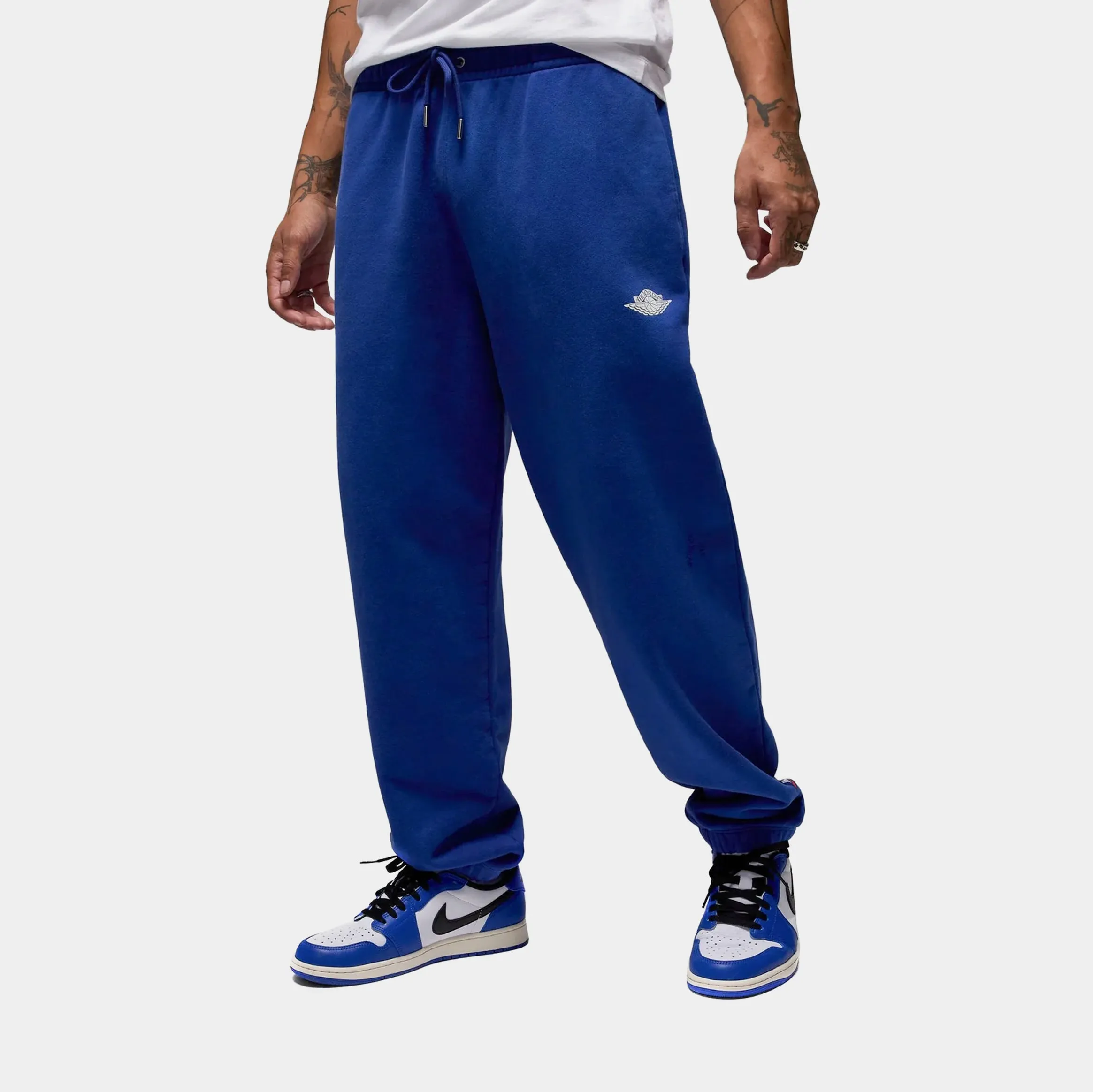 JDN Rare Air Fleece Joggers Mens Sweatpants (Navy/White) Flexible Comfort Wear