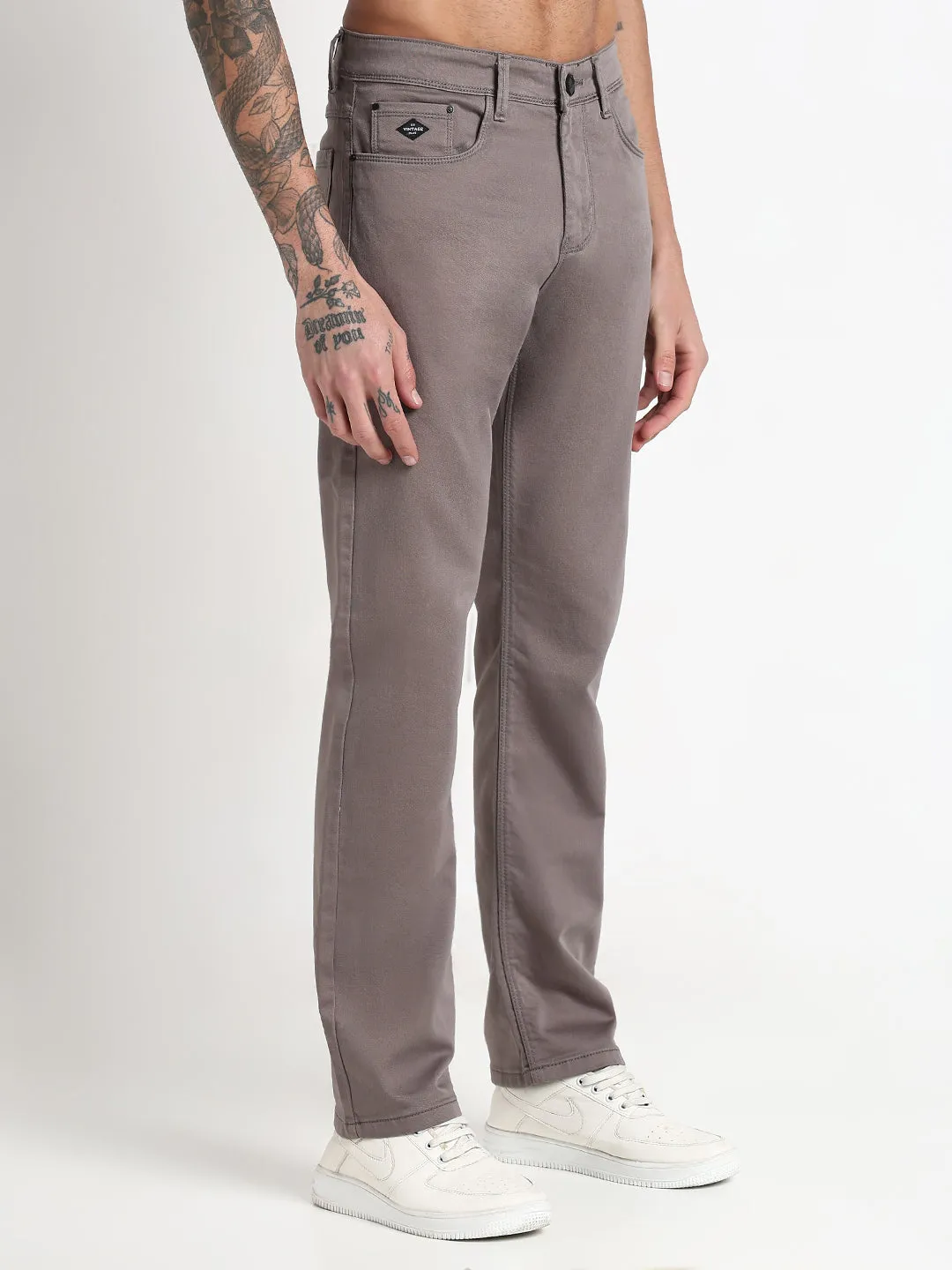 Men's Grey Straight Fit Denim Jeans Weekend Warrior Smooth