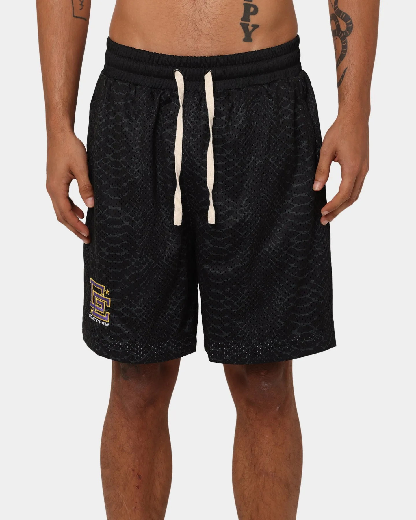 Goat Crew Serpent Ball Shorts Black Sustainable Manufacturing Body Stretch