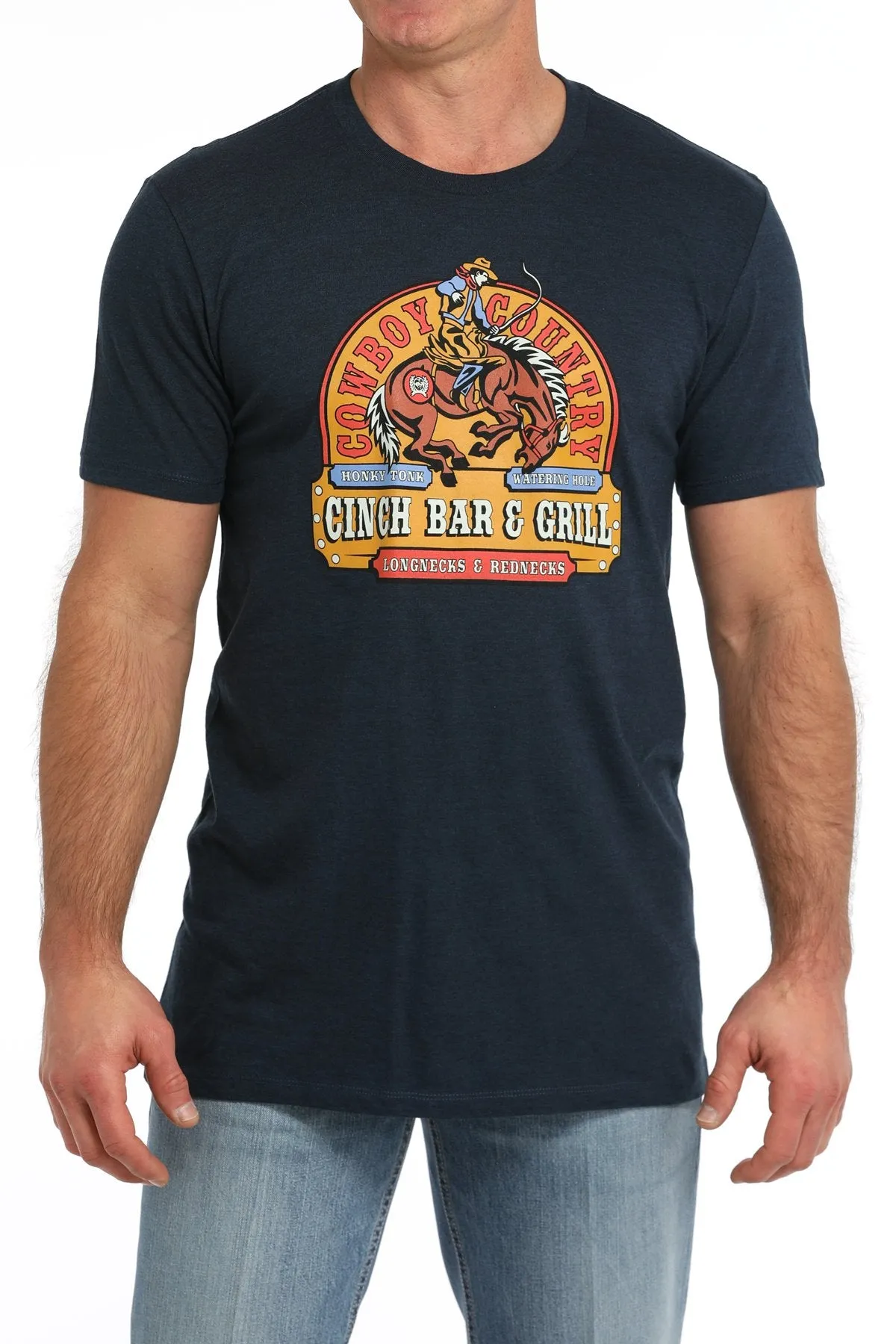 Cinch Men's Bar And Grill Graphic T-Shirt in Navy Blue Street Comfort Style