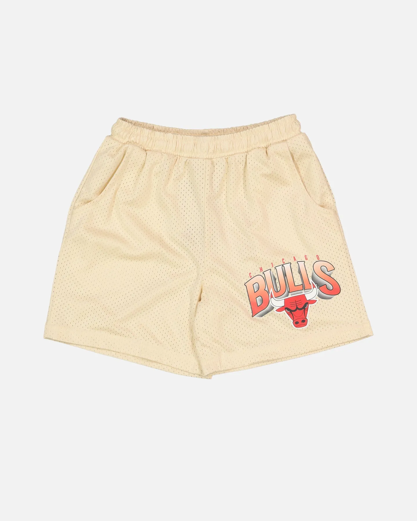 Recycled Polyester NBA Kids' Chicago Bulls Newark Mesh Shorts Light Oat
