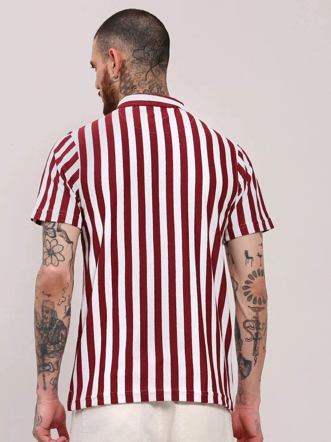 Men's Red Striped T-Shirt Diamond Soul
