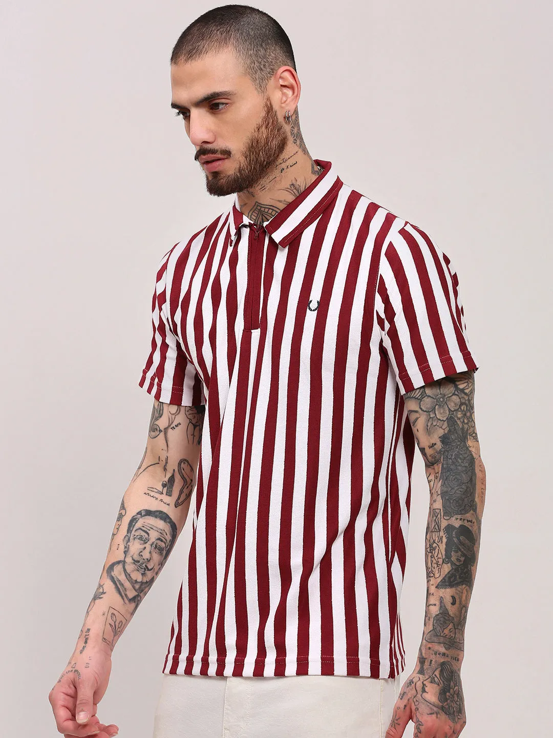 EcoDyeProcess Men's Red Striped T-Shirt