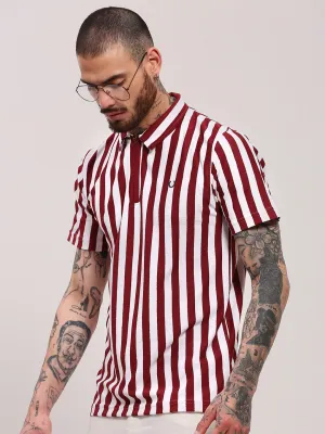 Men's Red Striped T-Shirt AntiPilling Craft Soul