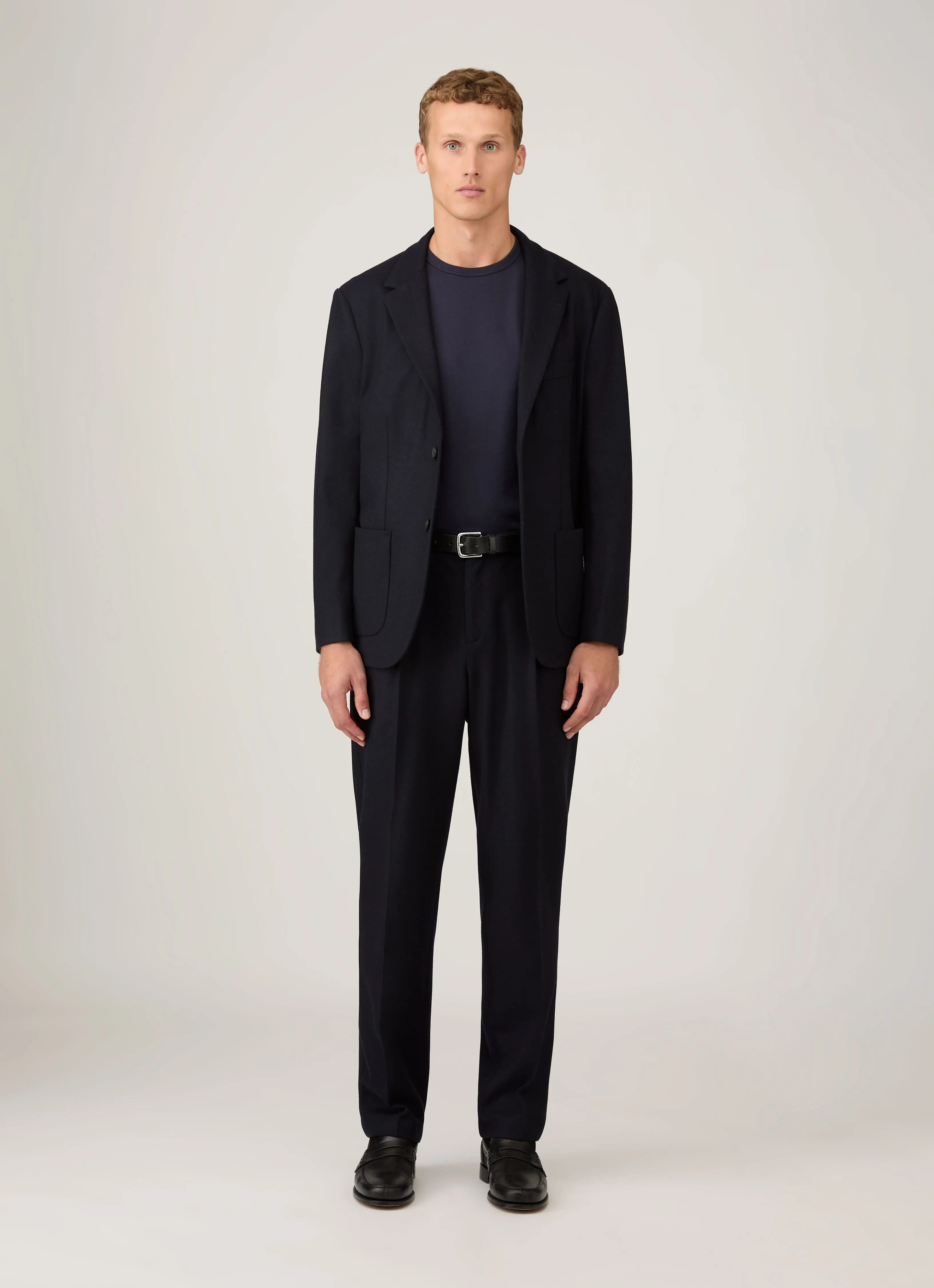 Men's Single Jersey T-shirt in Navy Casual Design Fit slim fit