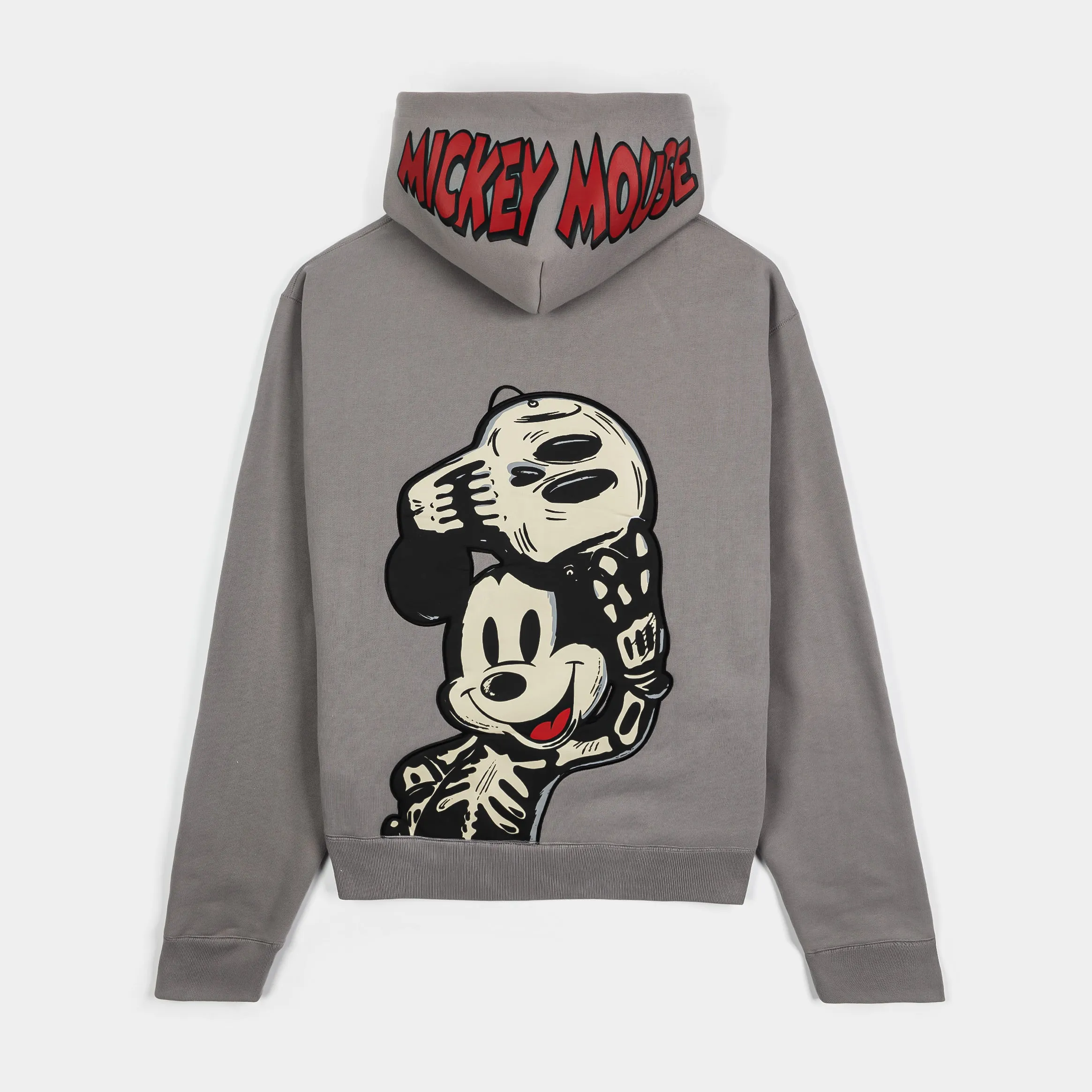 Disney Mickey and Friends By Shoe Palace Skeleton Zip Up Mens Hoodie (Grey/Black) Smooth Texture Casual Hoodie Style