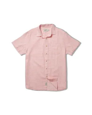 Light Weight Power Loom Short Sleeve Shirt - Red Stripe Minimalistic Wear