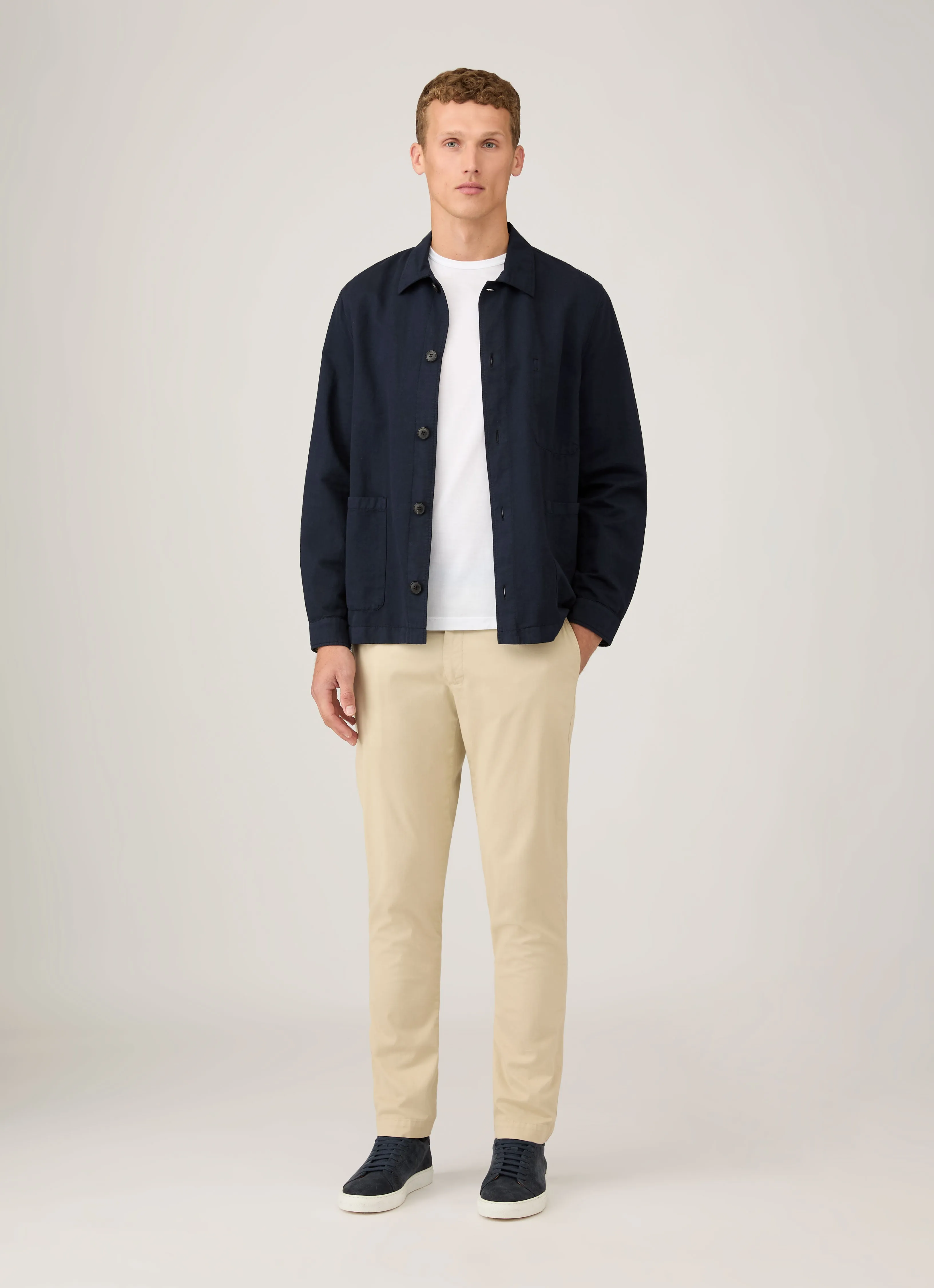 Men's Slim Fit Chino in Light Stone UVProtectionCoating Versatile Layering