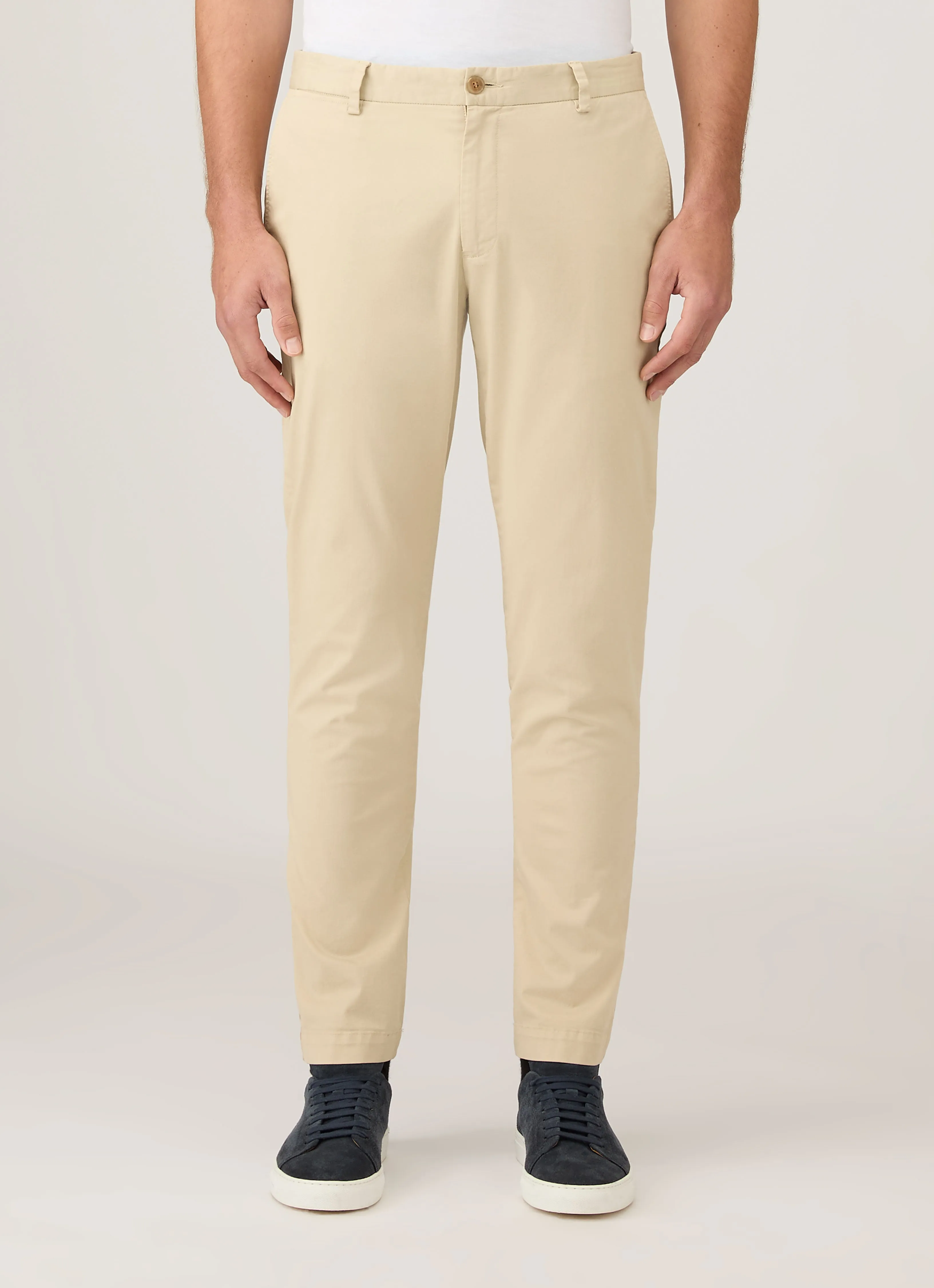 Men's Slim Fit Chino in Light Stone OrganicCottonBlend